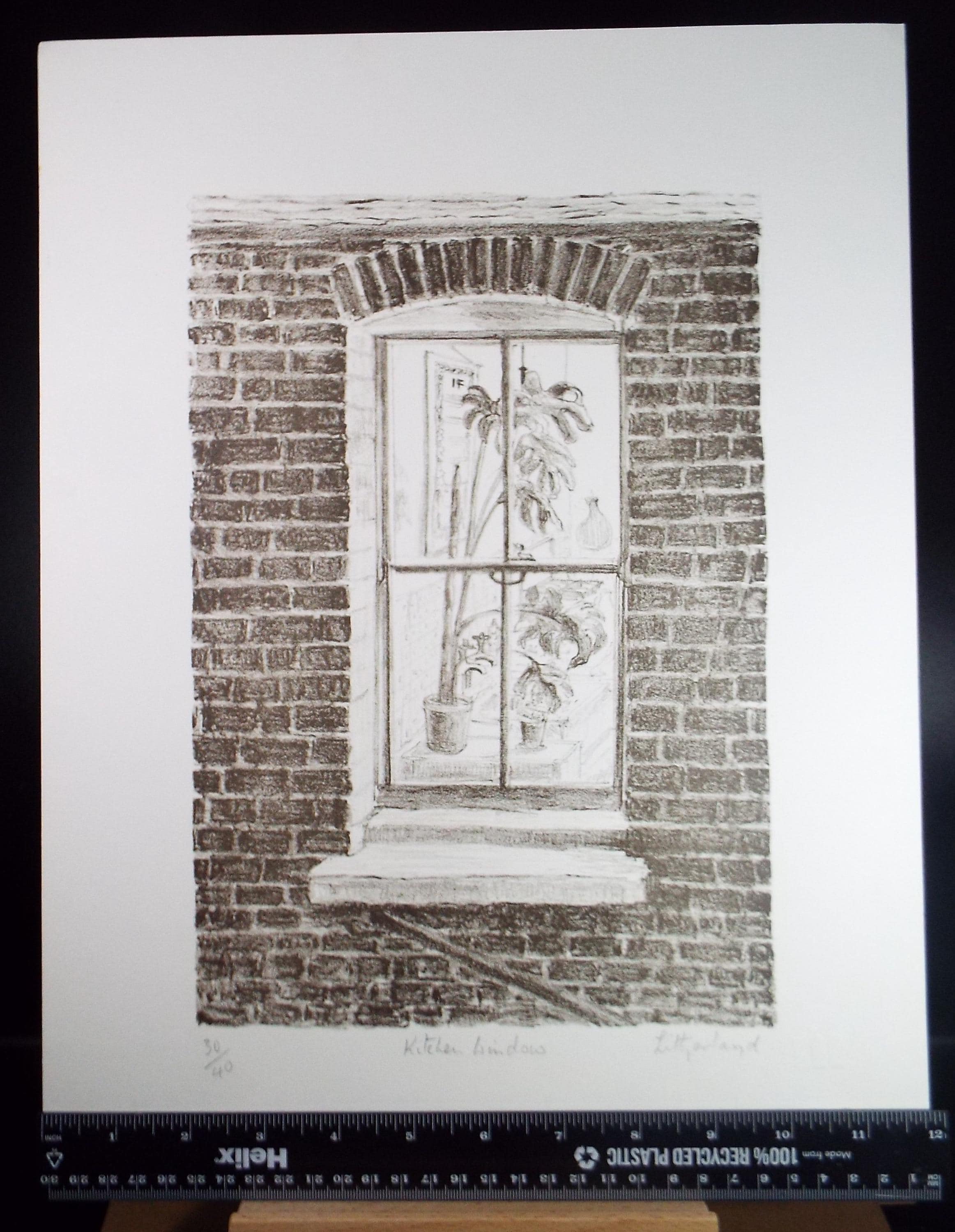 Limited Edition Lithograph, 'Kitchen Window', Dorothy Litherland, signed and numbered