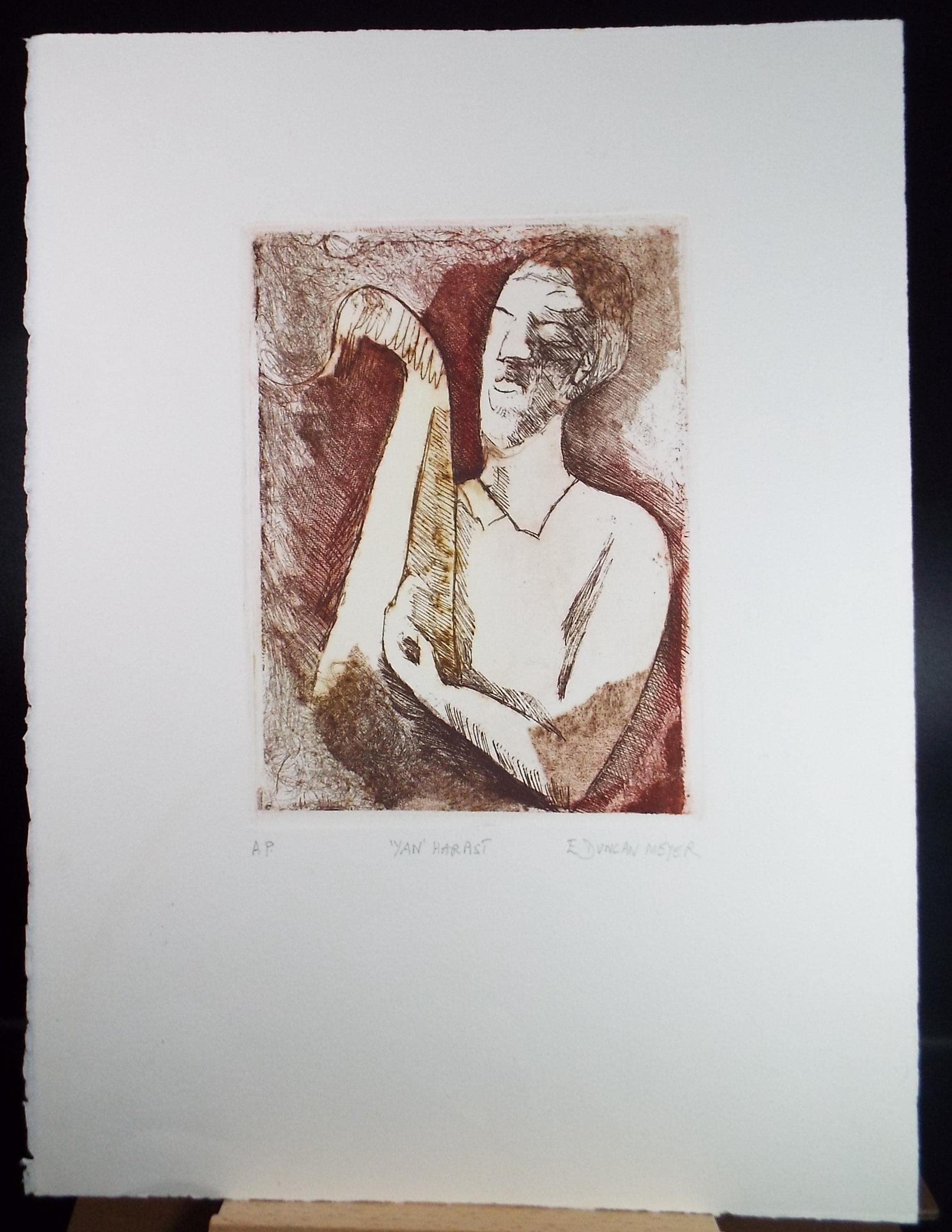 Limited Edition Etching 'Yan Harast', Elizabeth Duncan Meyer (b1942), signed and numbered