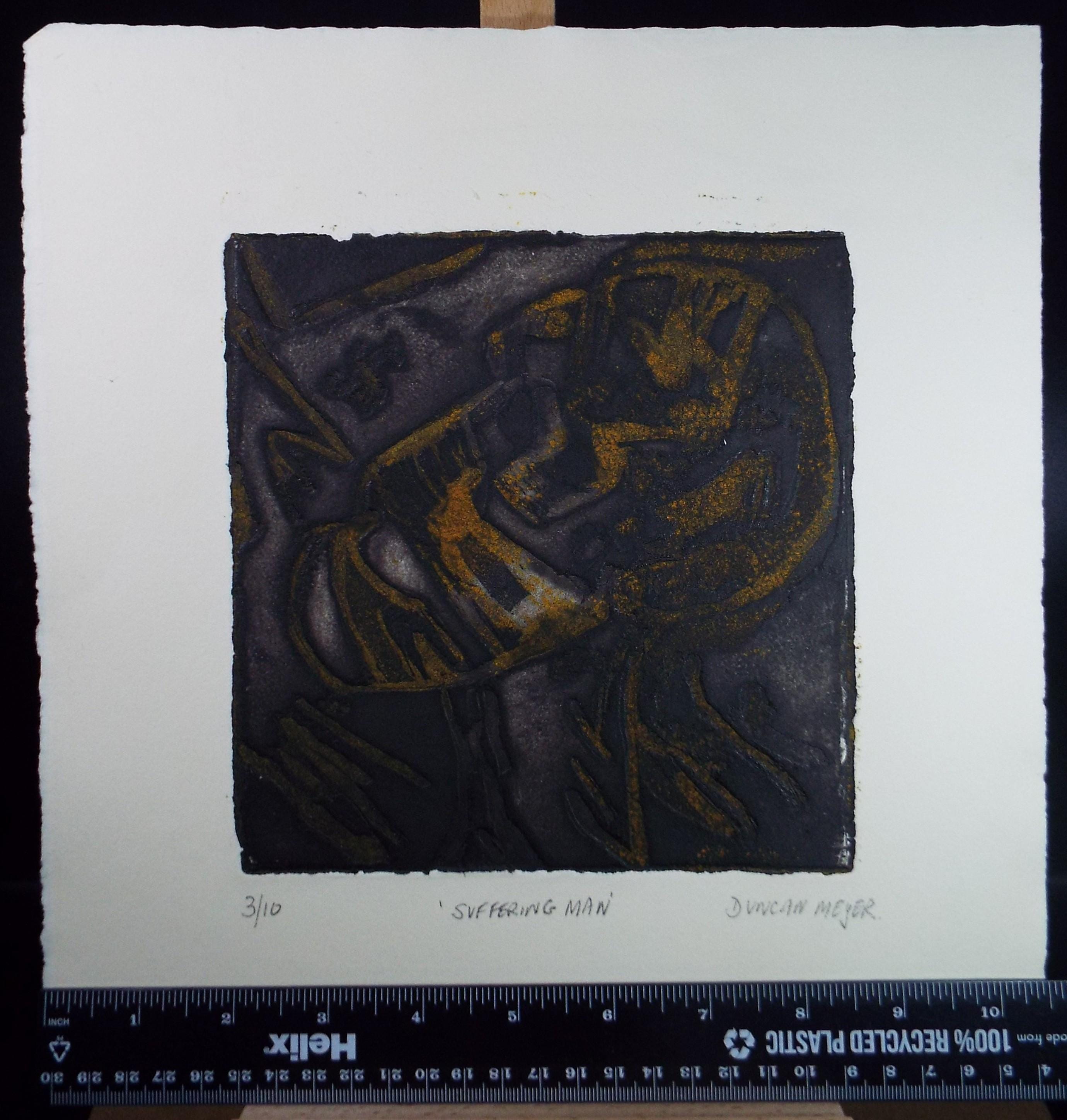Limited Edition Etching 'Suffering Man', Elizabeth Duncan Meyer (b1942), signed and numbered