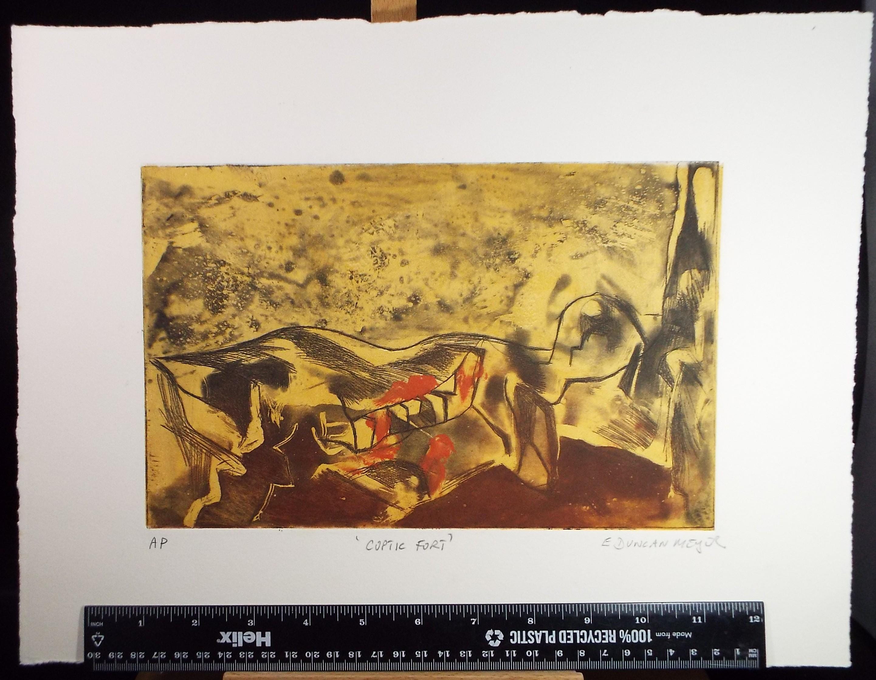 Limited Edition Etching 'Coptic Fort', Elizabeth Duncan Meyer (b1942), signed and numbered