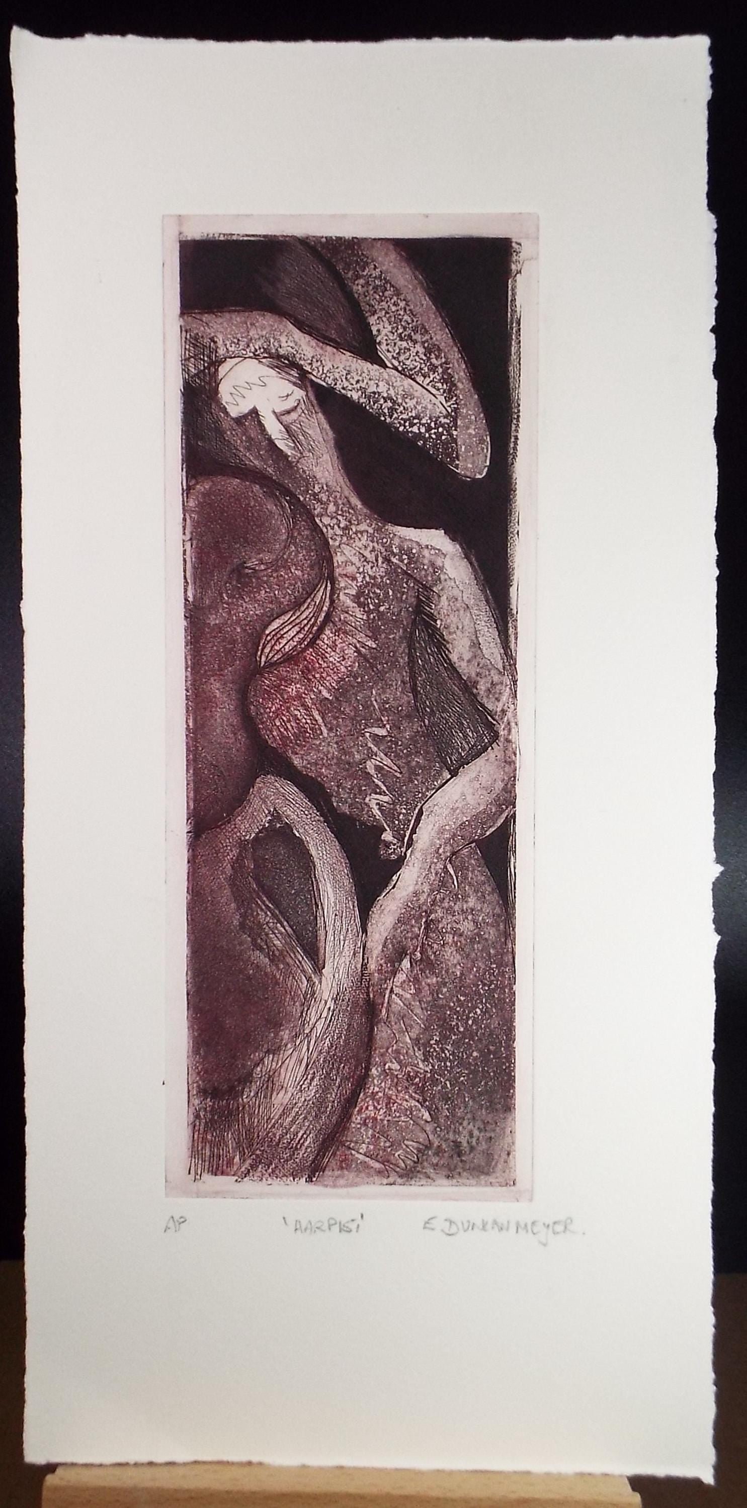 Limited Edition Etching 'Harpist', Elizabeth Duncan Meyer (b1942), signed and numbered