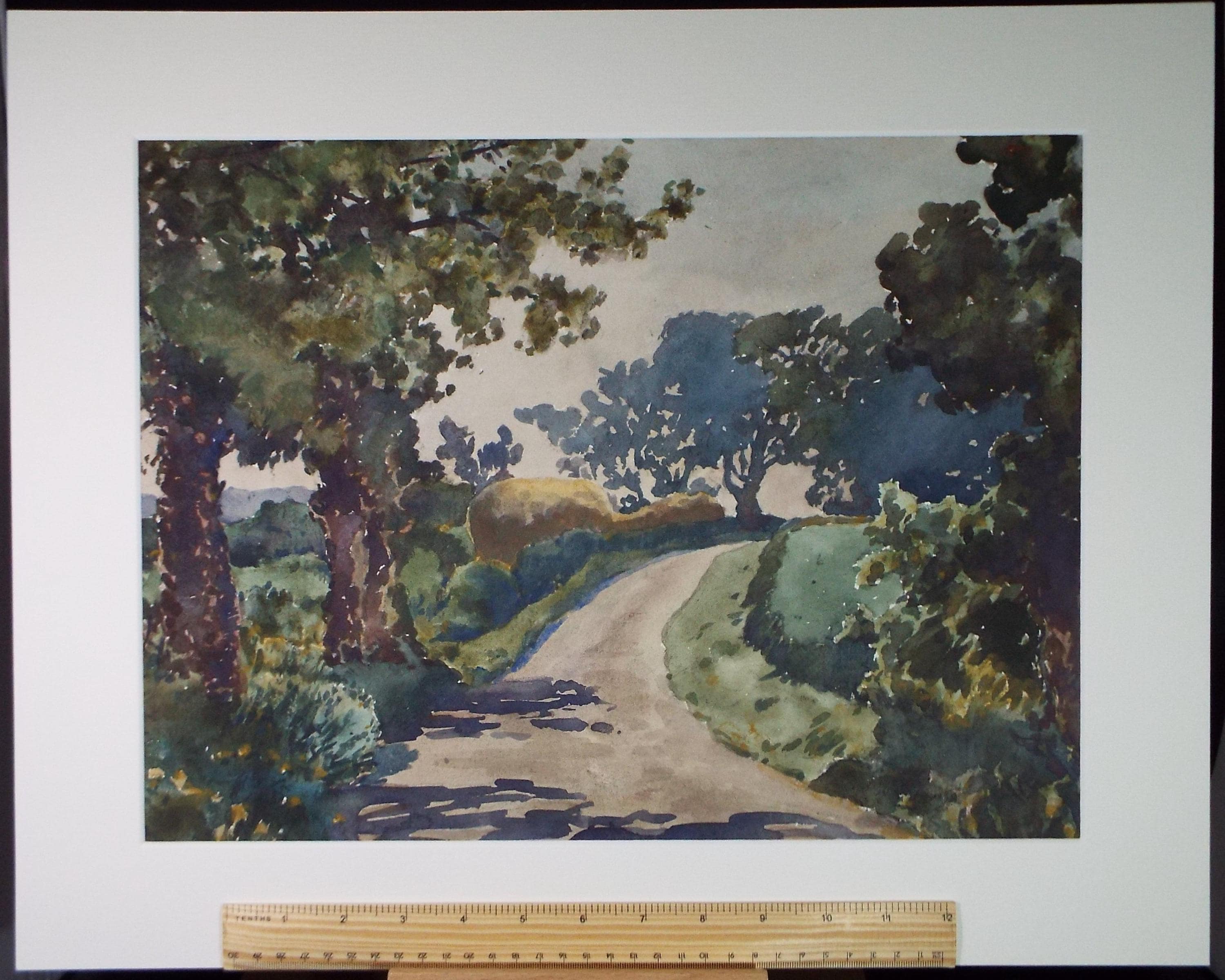 Original Watercolour, 'A Country Lane, Southwold', Henry Potter Stevens (1875-1965) Dated 1959