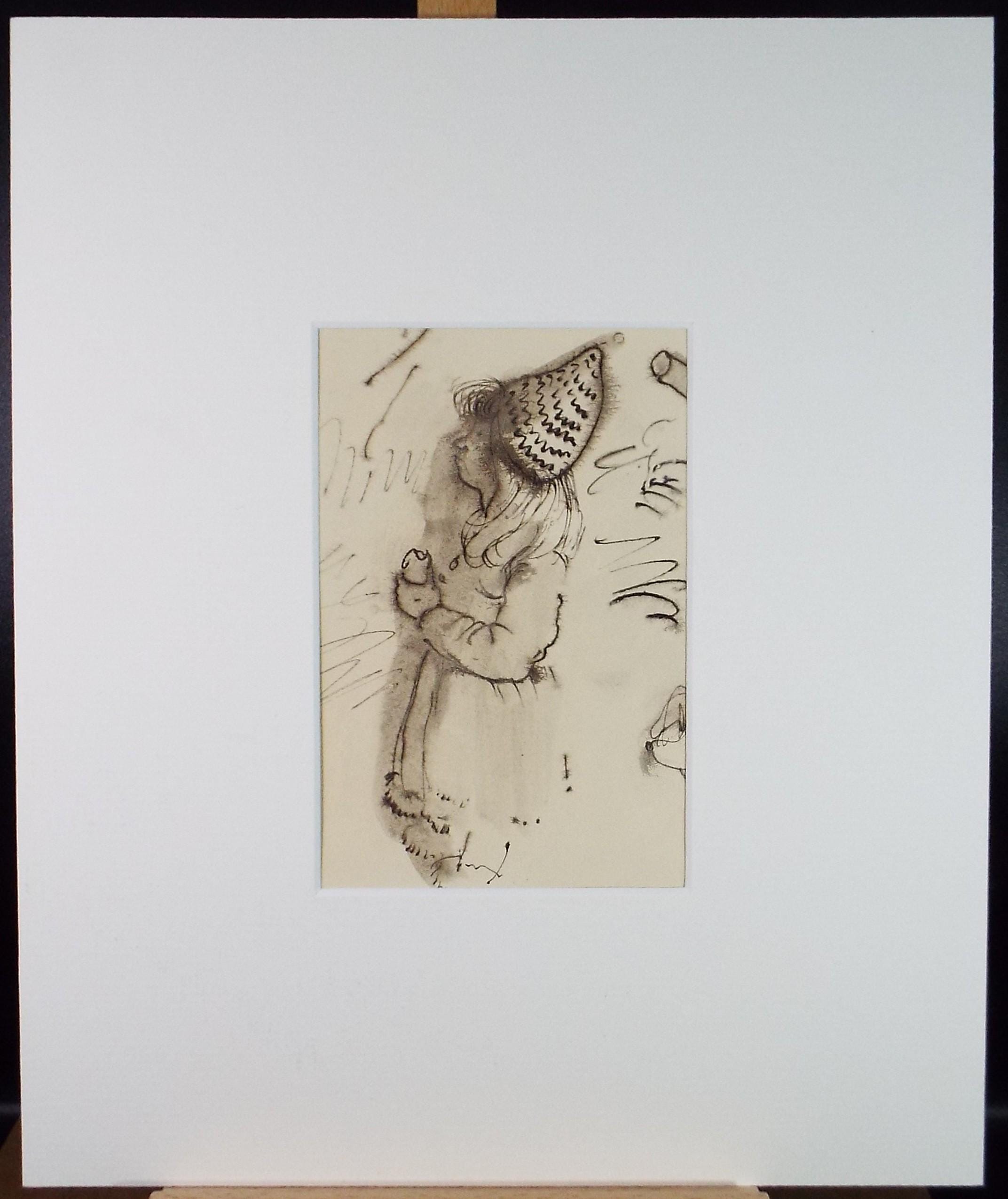 Original Watercolour, 'Standing figure', 1950's, William D Clyne (1922-1981)