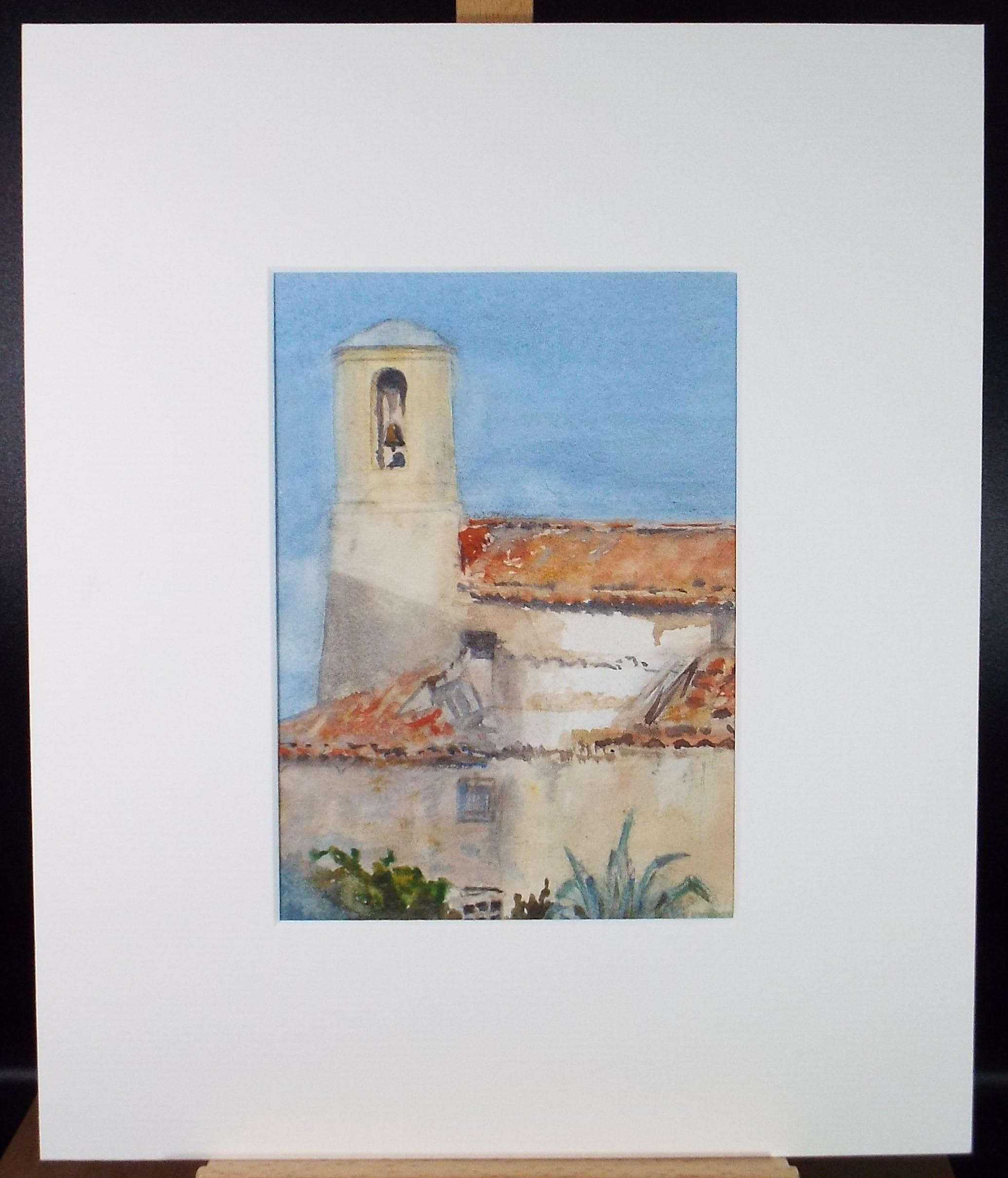 Original Watercolour, 'Spanish church', Circa 1900