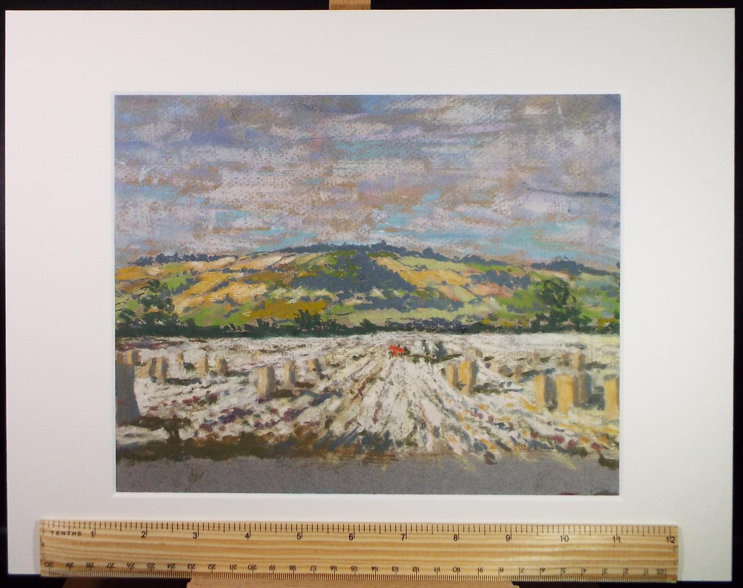 Original Pastel on paper, The Harvest', Circa 1980, Artist Unknown