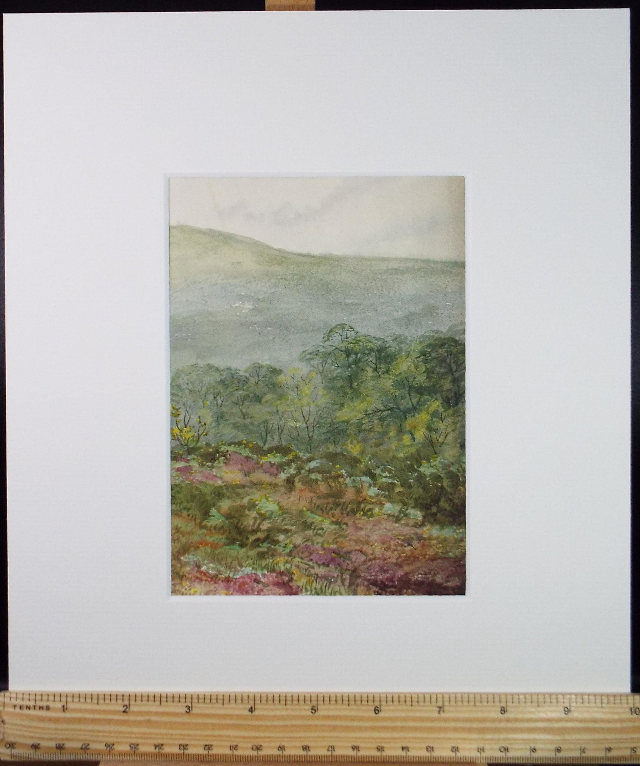 Original Watercolour, 'Green Landscape', Unknown artist, Late 19th Century