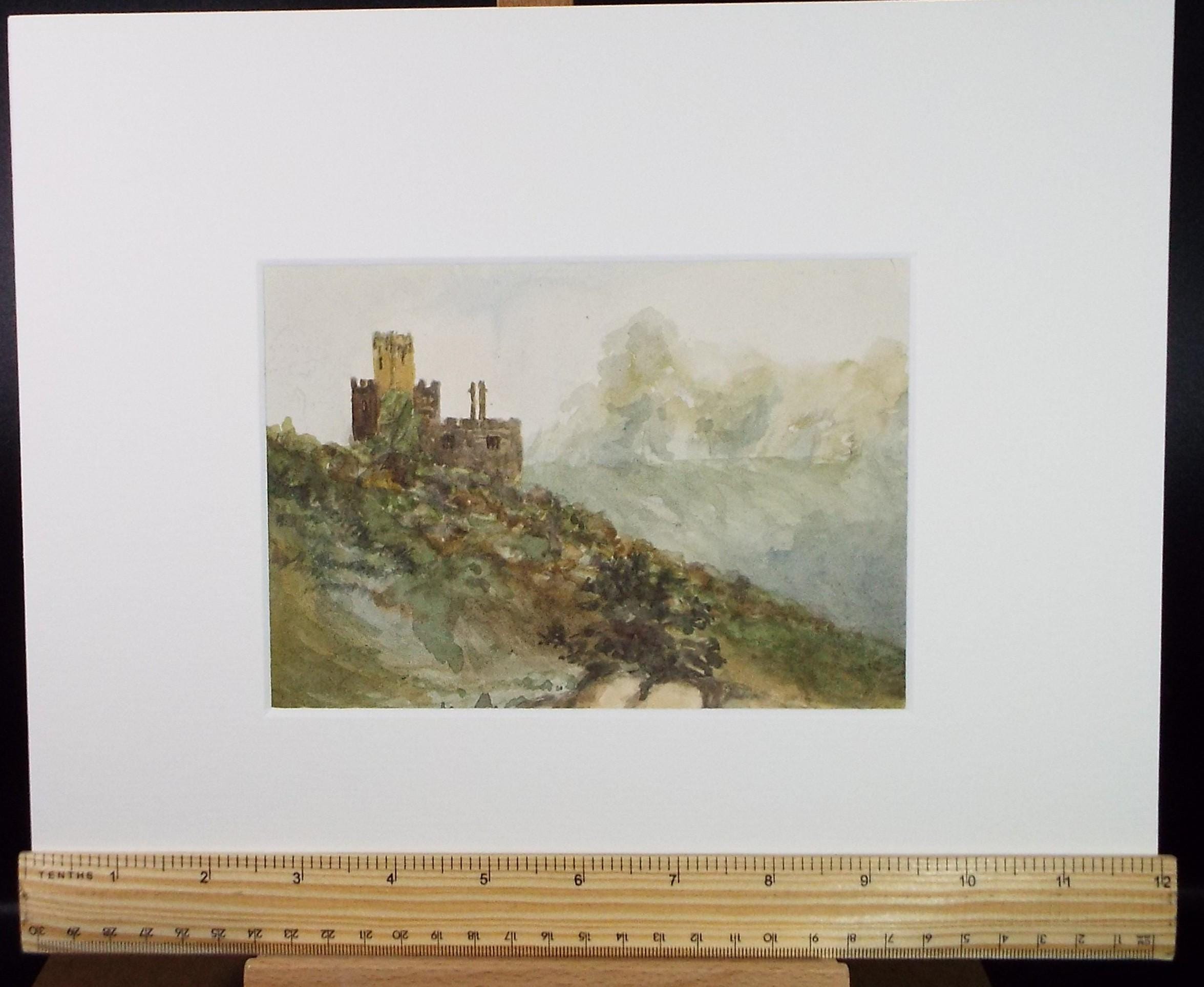 Original Watercolour, 'Castle Ruins', Unknown Artist - Late 19th Century