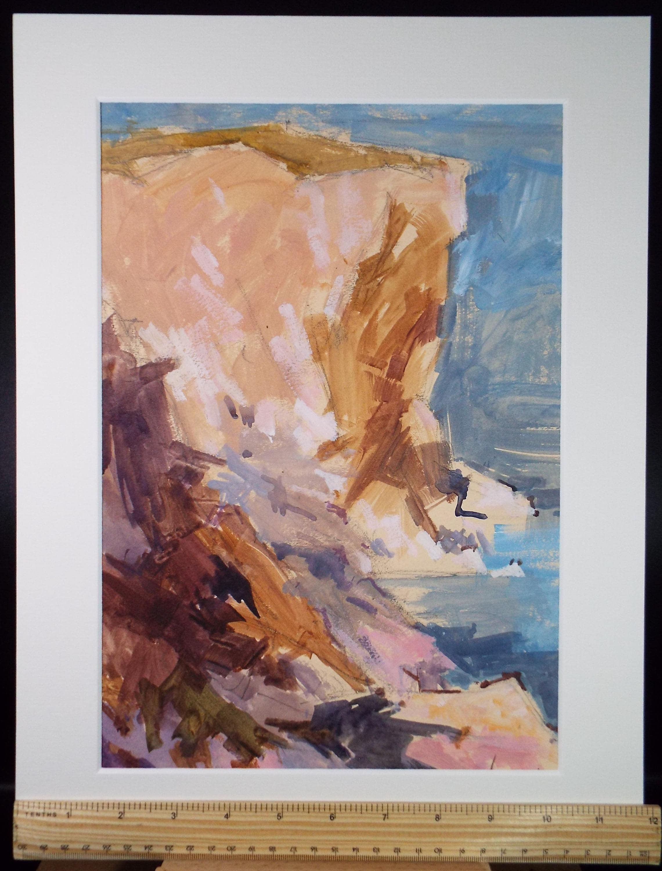 Original Watercolour on Paper, 'Sea Cliffs', Michael Cadman RI ARCI (1920 - 2012), Circa 1990's