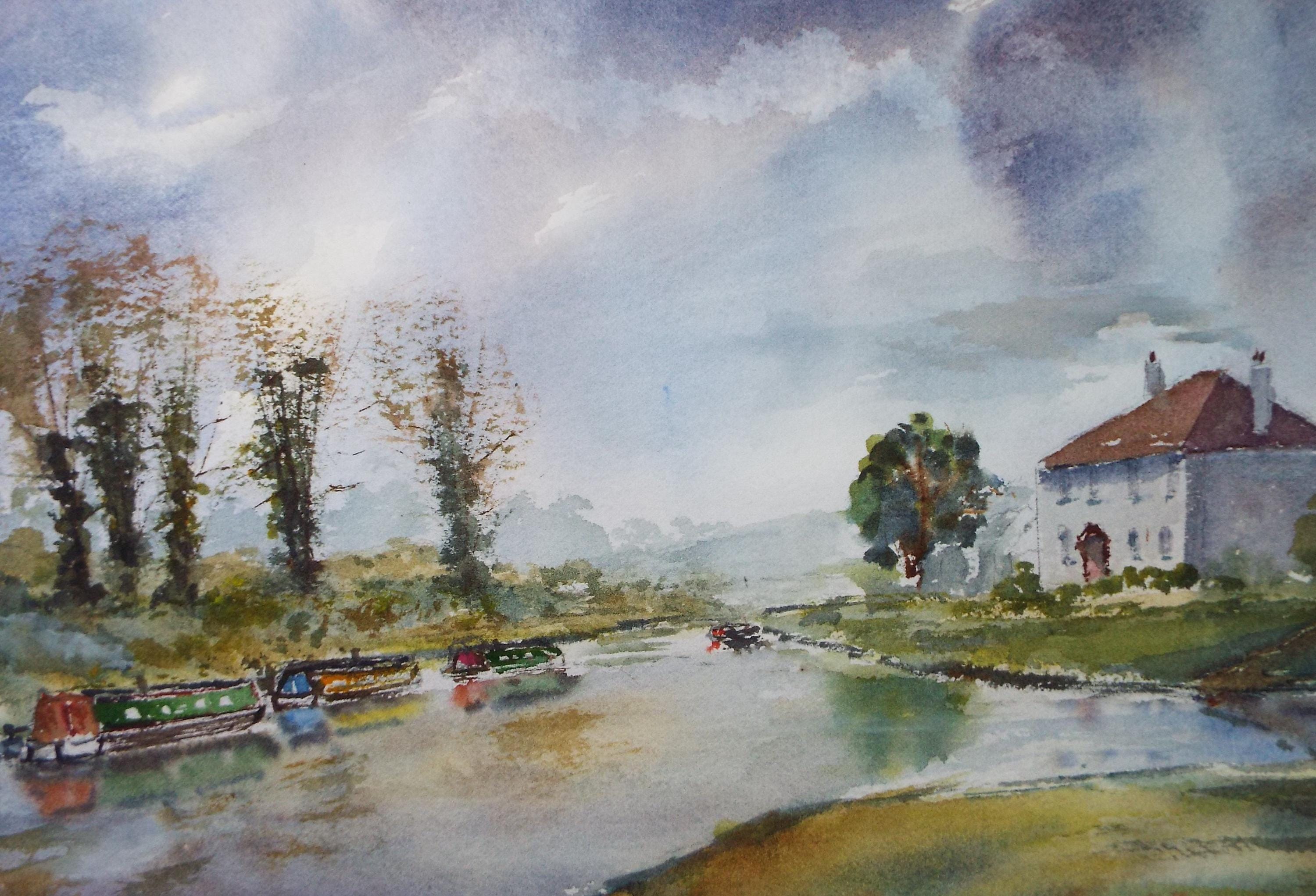 Original Watercolour, 'At Marsworth Lock'', Peter Grimer, Dated 2006