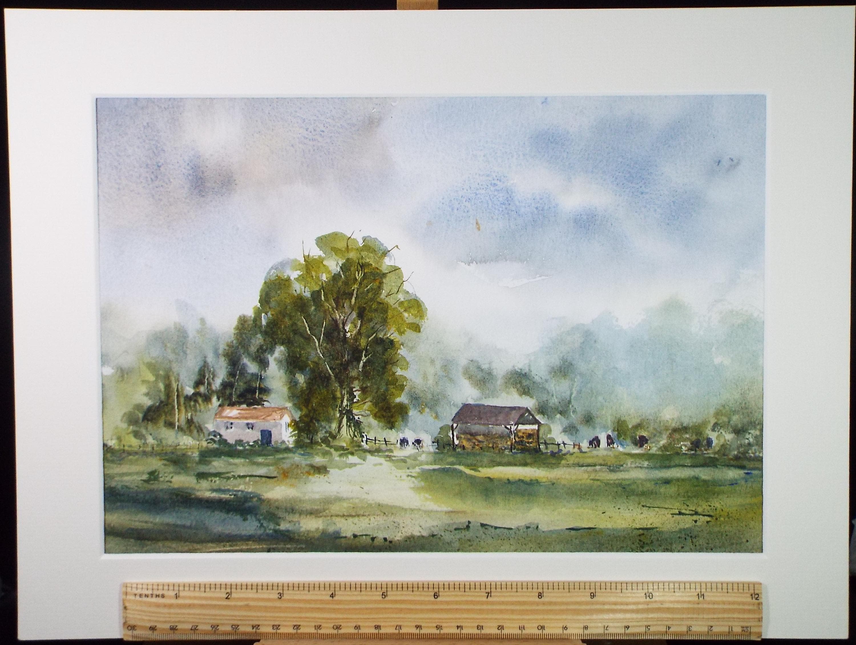 Original Watercolour, A Farmstead', Peter Grimer, Dated 2000