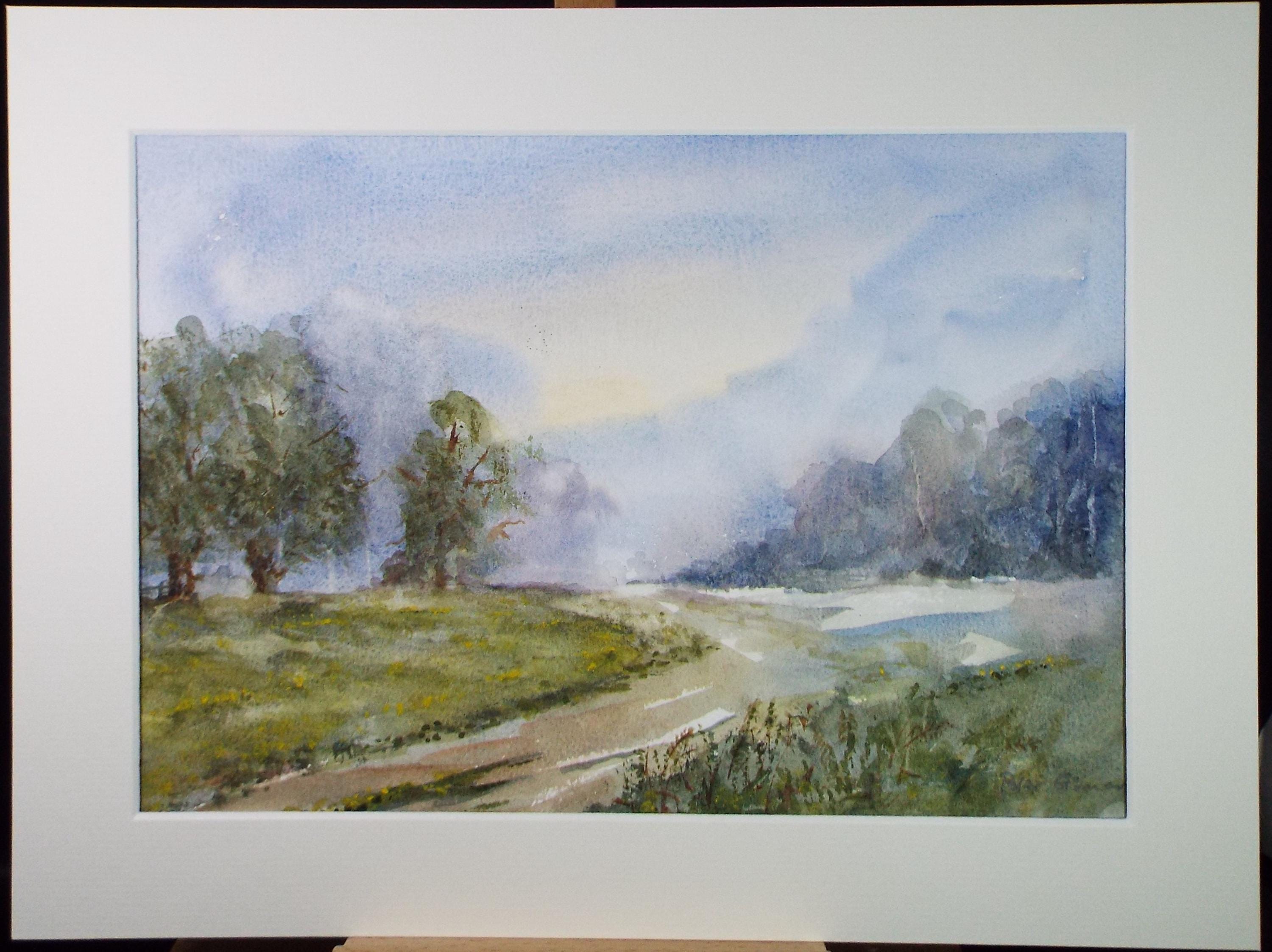 Original Watercolour, 'A Country Lane', Peter Grimer, Dated 2000
