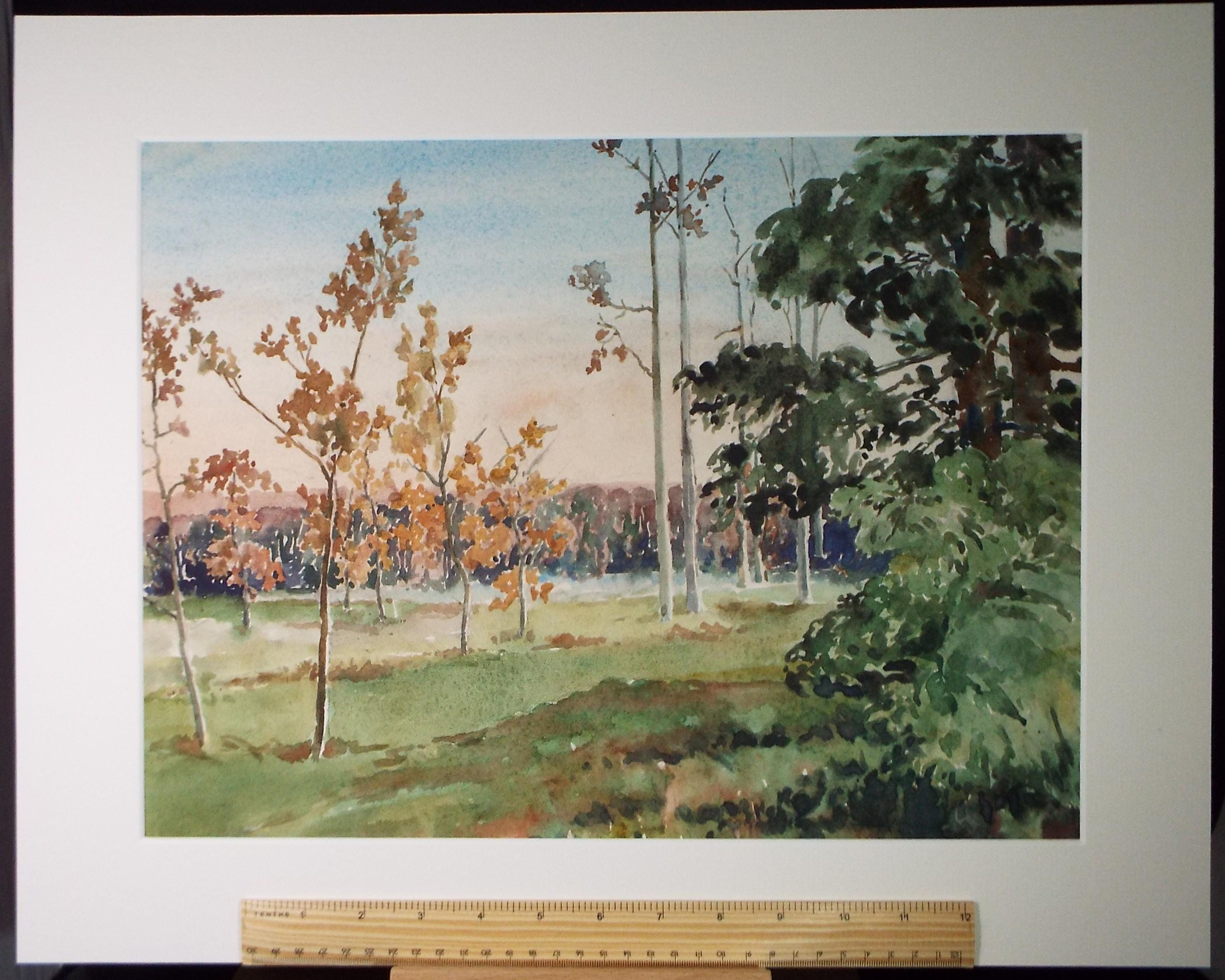 Original Watercolour, 'From the Laboratory Window', Henry Potter Stevens (1875-1965) Dated 1962