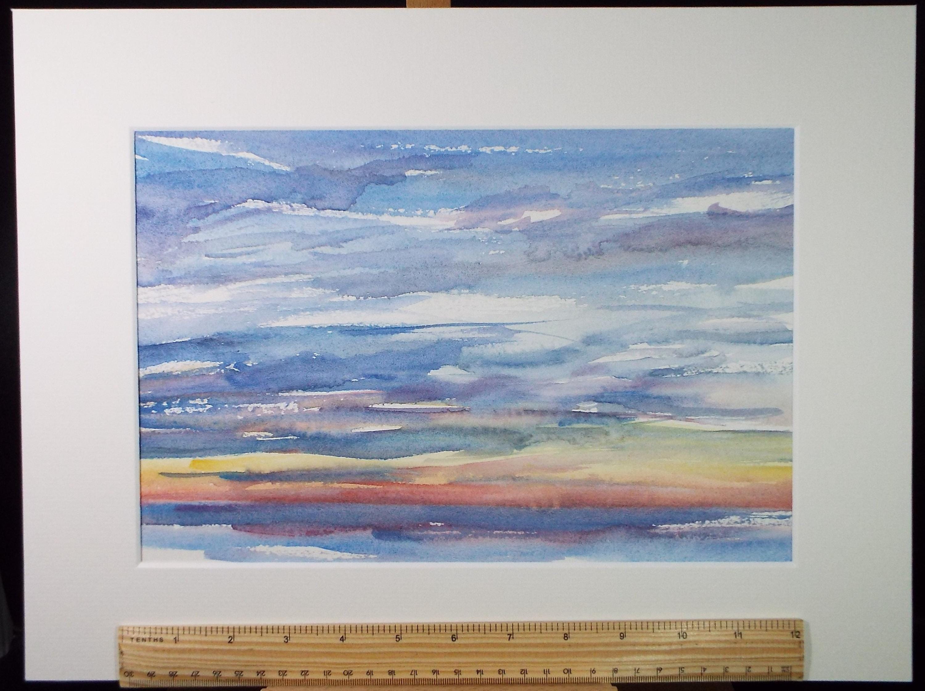 Original Watercolour on Paper, 'Abstract Landscape', Circa 1970's, Mildred Lockyer