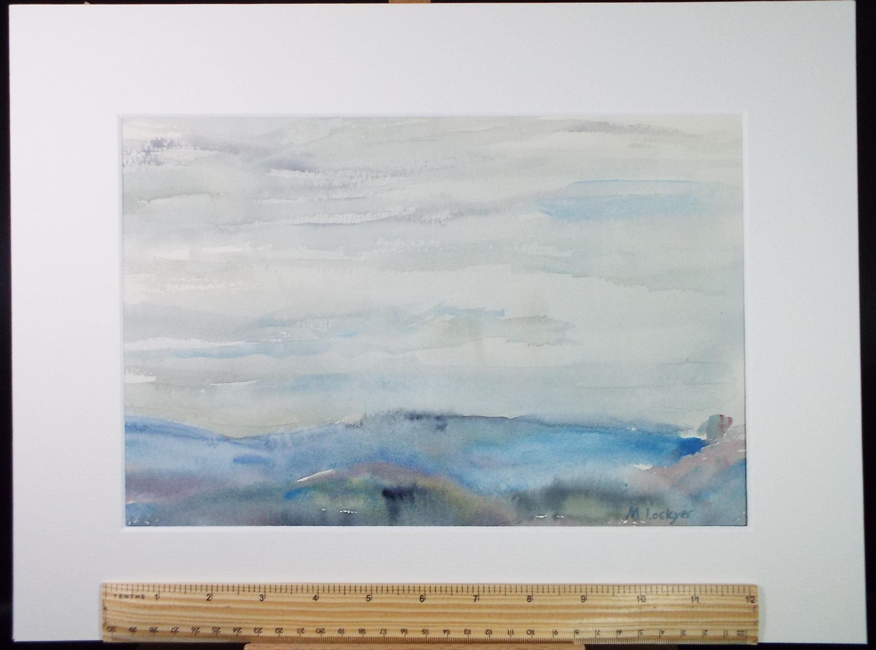 Original Watercolour on Paper, 'Overcast Skies', Circa 1970's, Mildred Lockyer