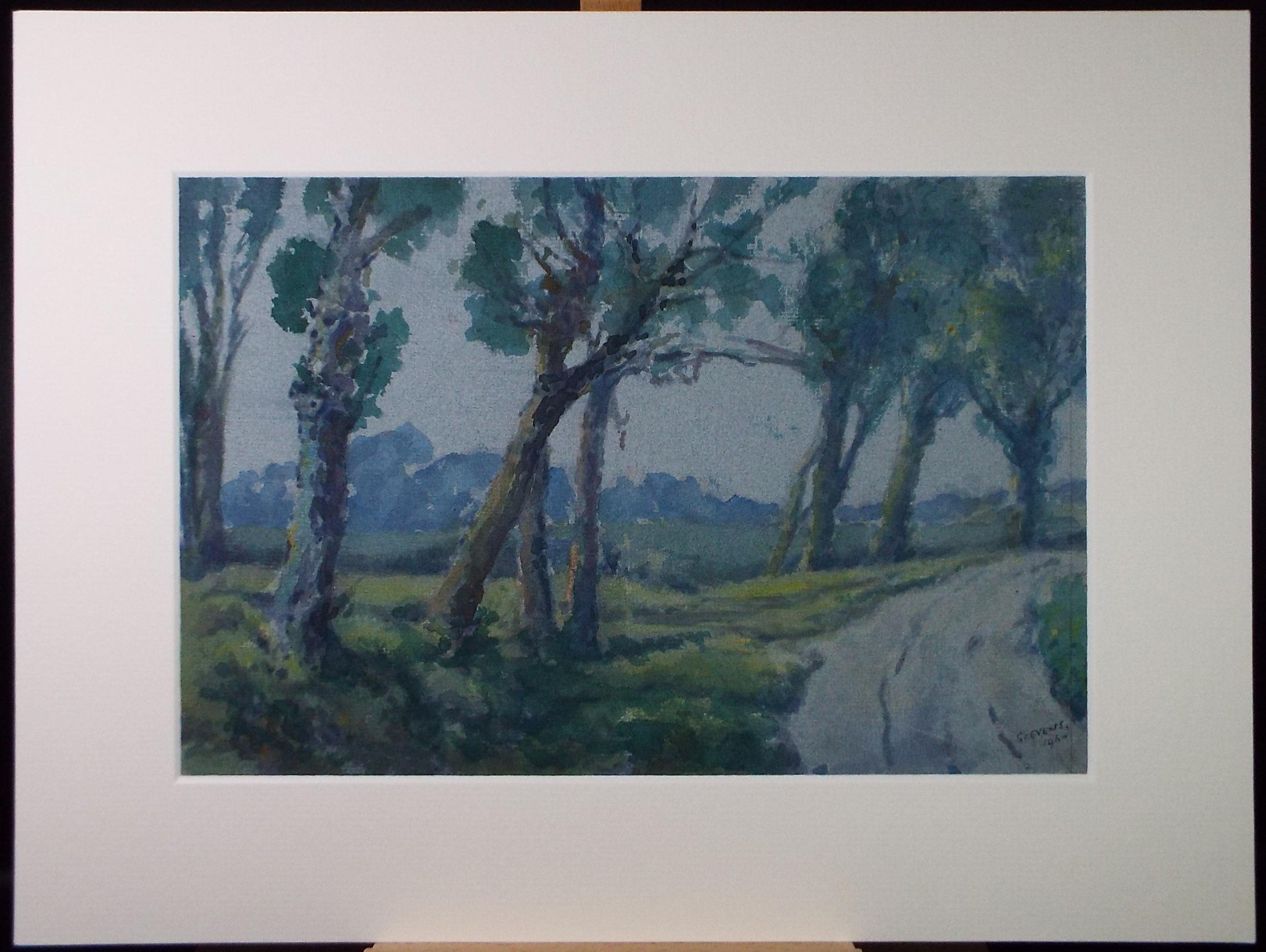 Original Watercolour, 'Road Junction', Henry Potter Stevens (1875-1965) Dated 1960