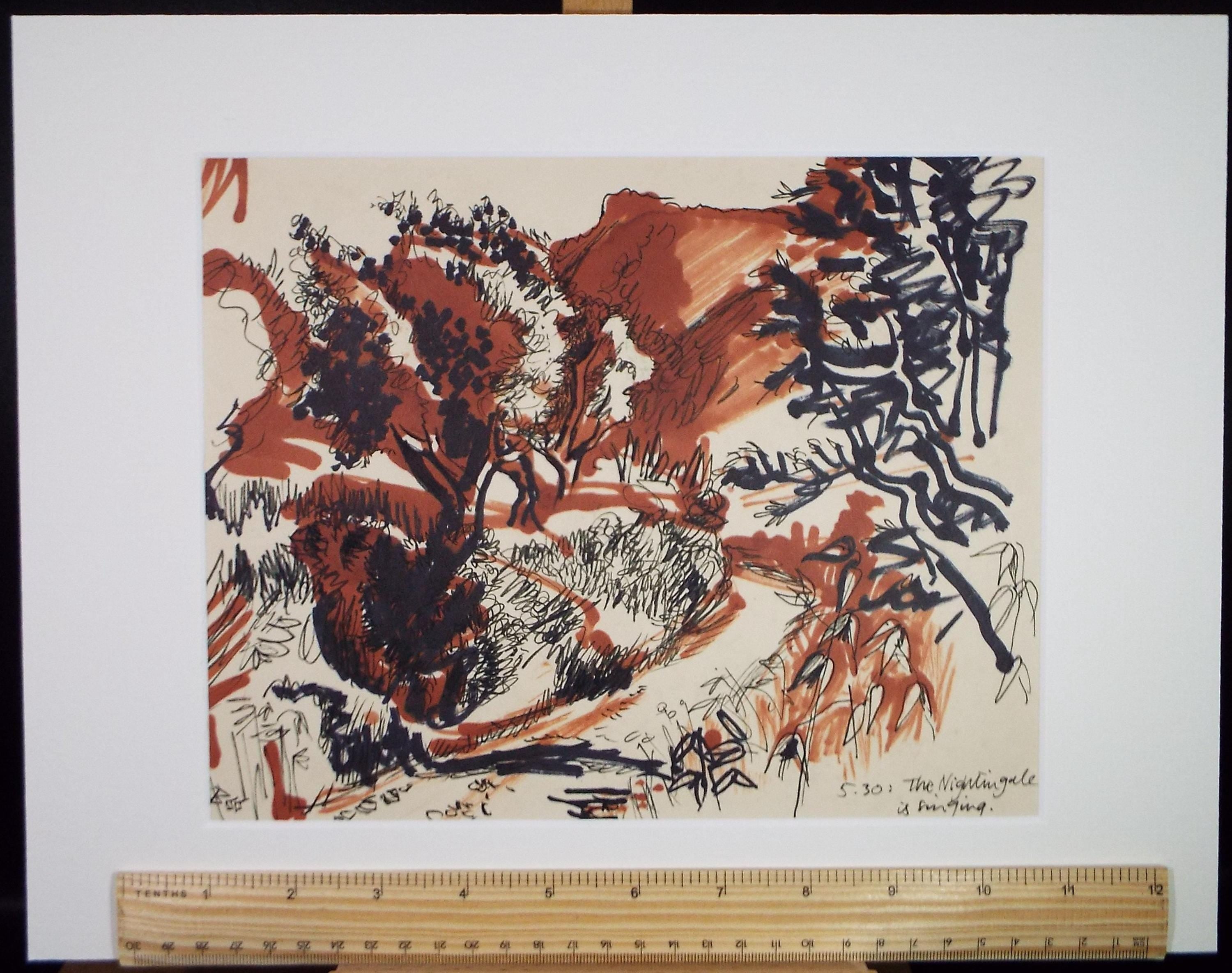 Original Watercolour & Ink, 'The Nightingale is Singing on Elba,' Mid 20th Century, N Beadle