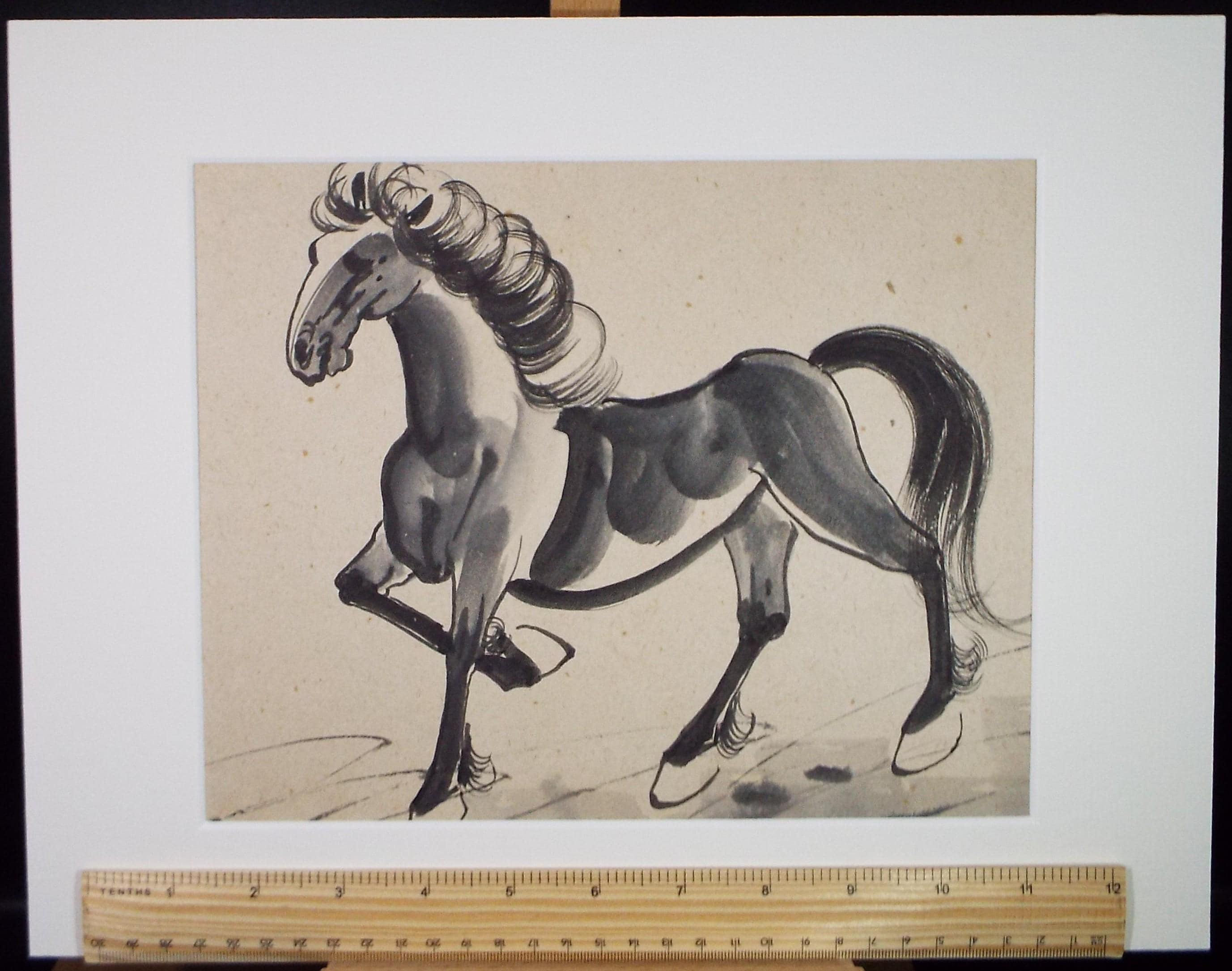 Original Ink & wash,'- Horse Study', Circa 1970's