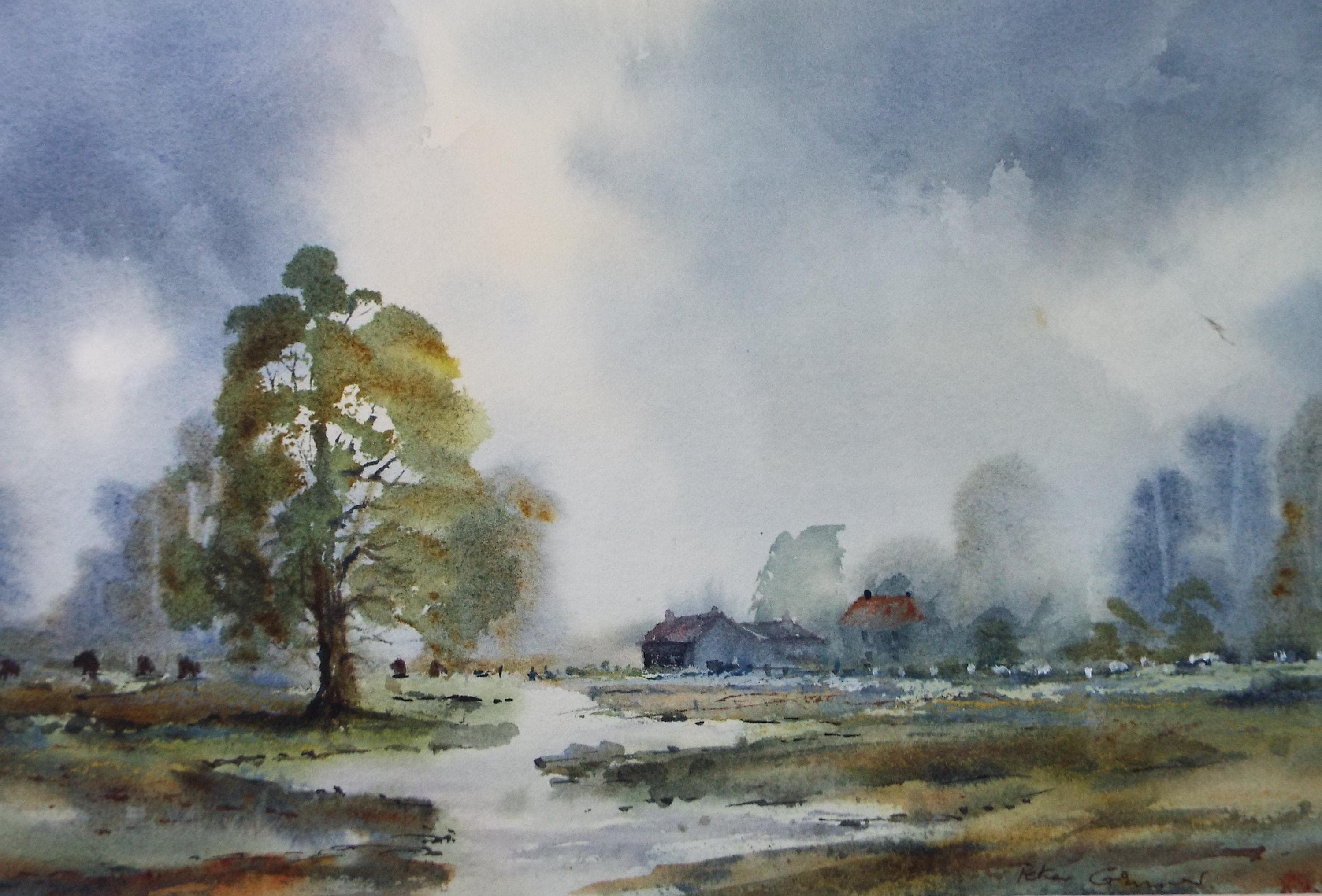 Original Watercolour, Farm Buildings', Peter Grimer, Dated 2000