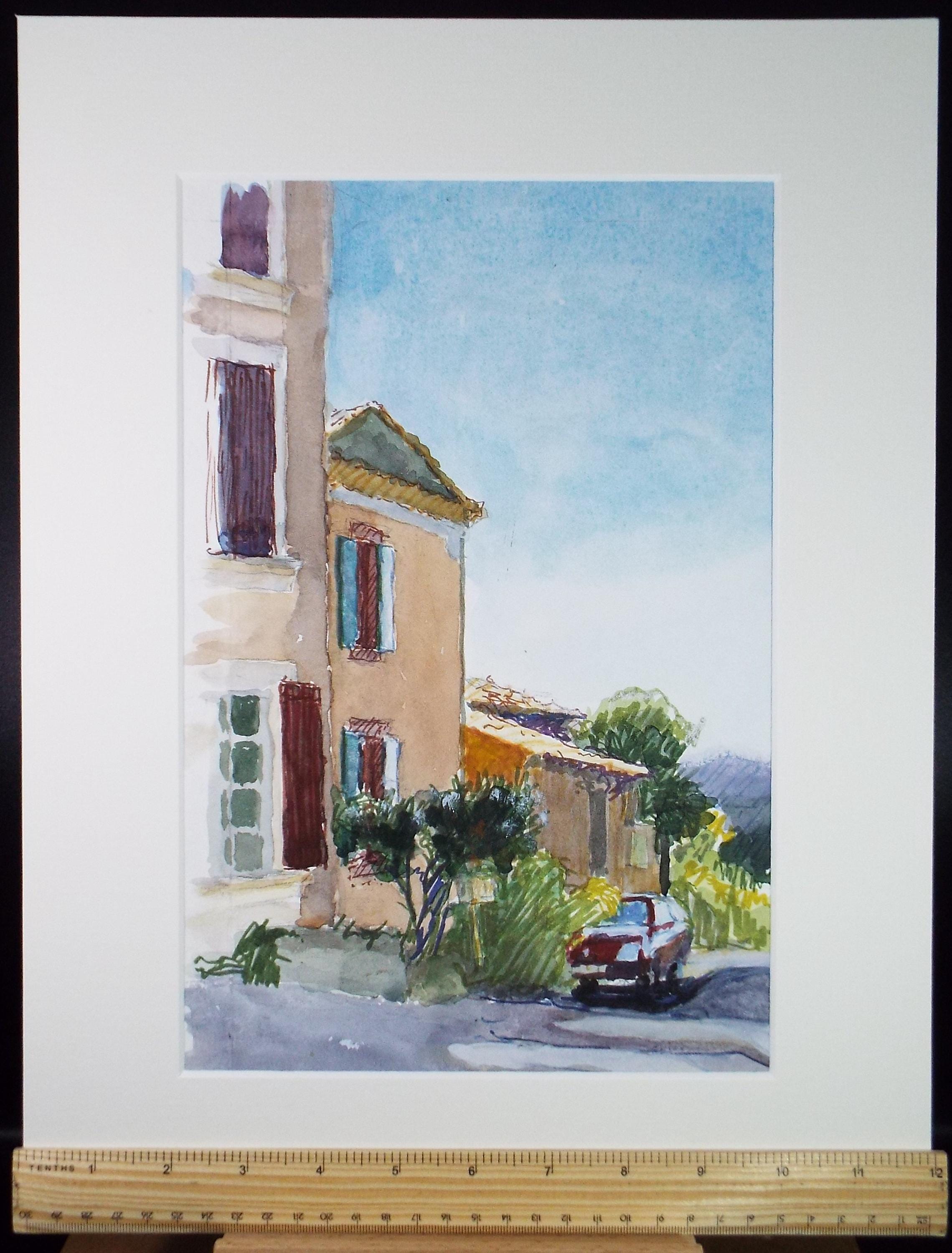 Original Watercolour & Ink, 'Spanish Street Scene', circa 1990's, Pauline Plummer (b1930)