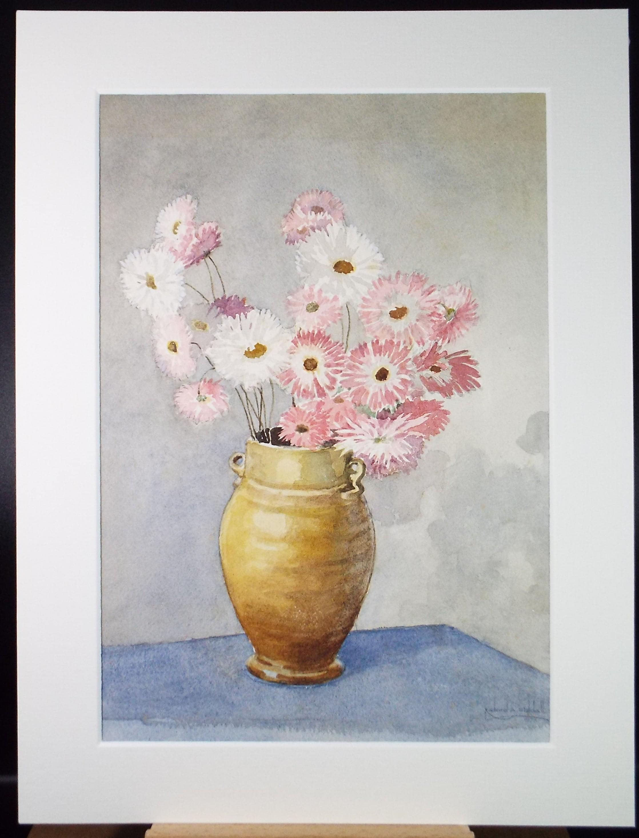 Original Watercolour, 'Still Life of Flowers', Dated 1973, Richard A Siddall