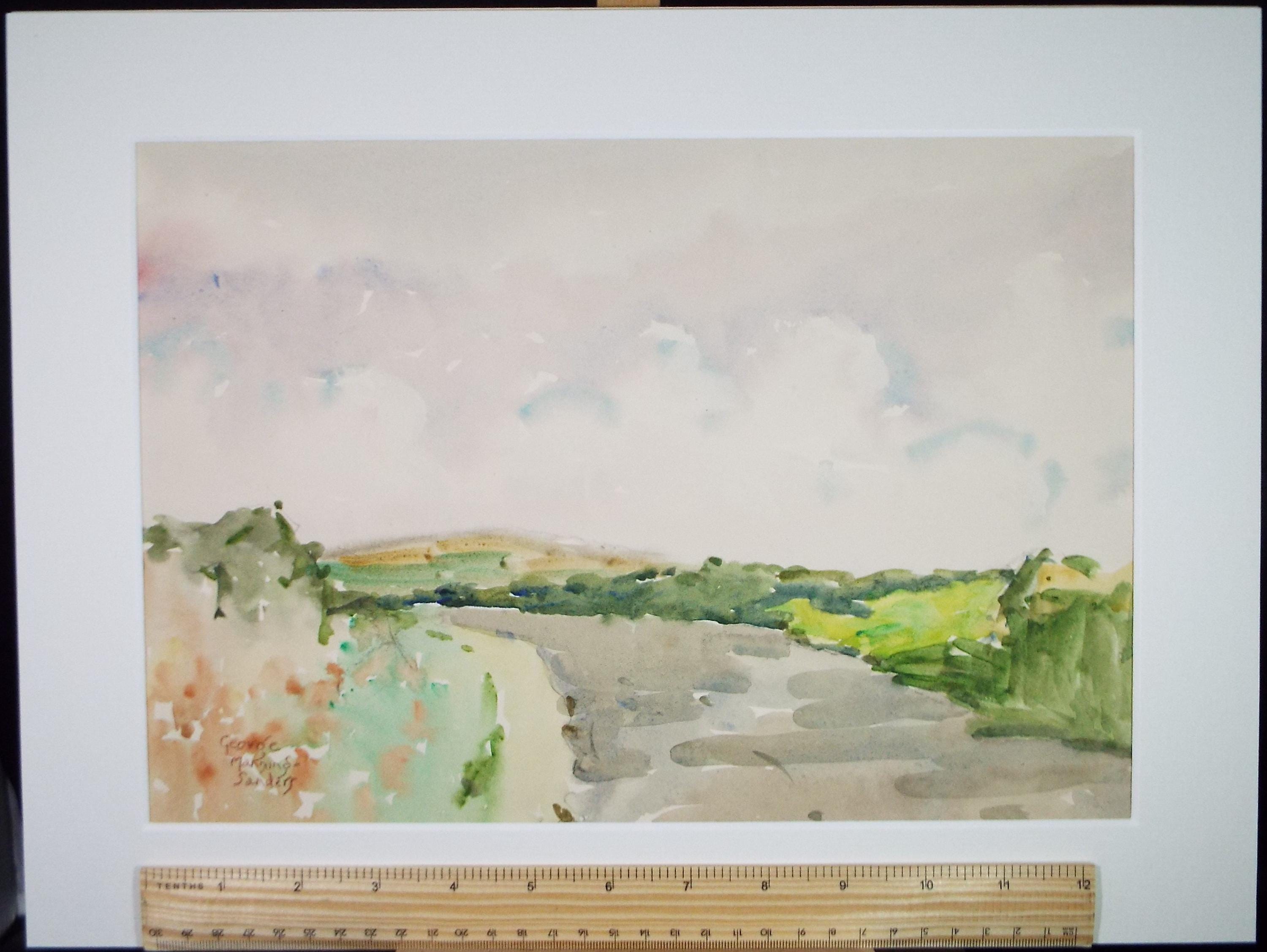 Original Watercolour, 'Cornish Landscape View', Circa 1950's , George Manning-Sanders (1881-1953)