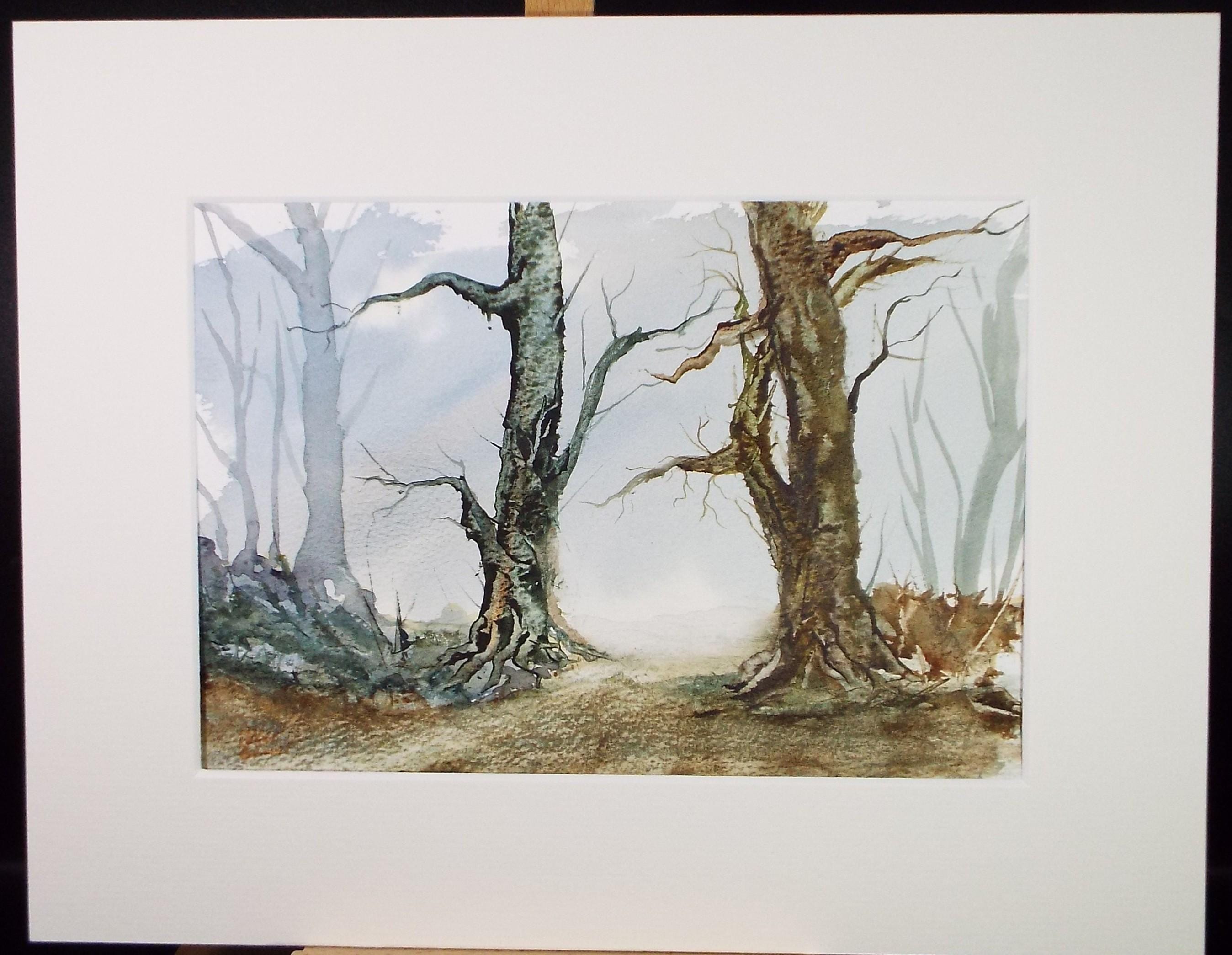 Original Watercolour, 'A Study of Trees', Peter Grimer, Circa 1990's