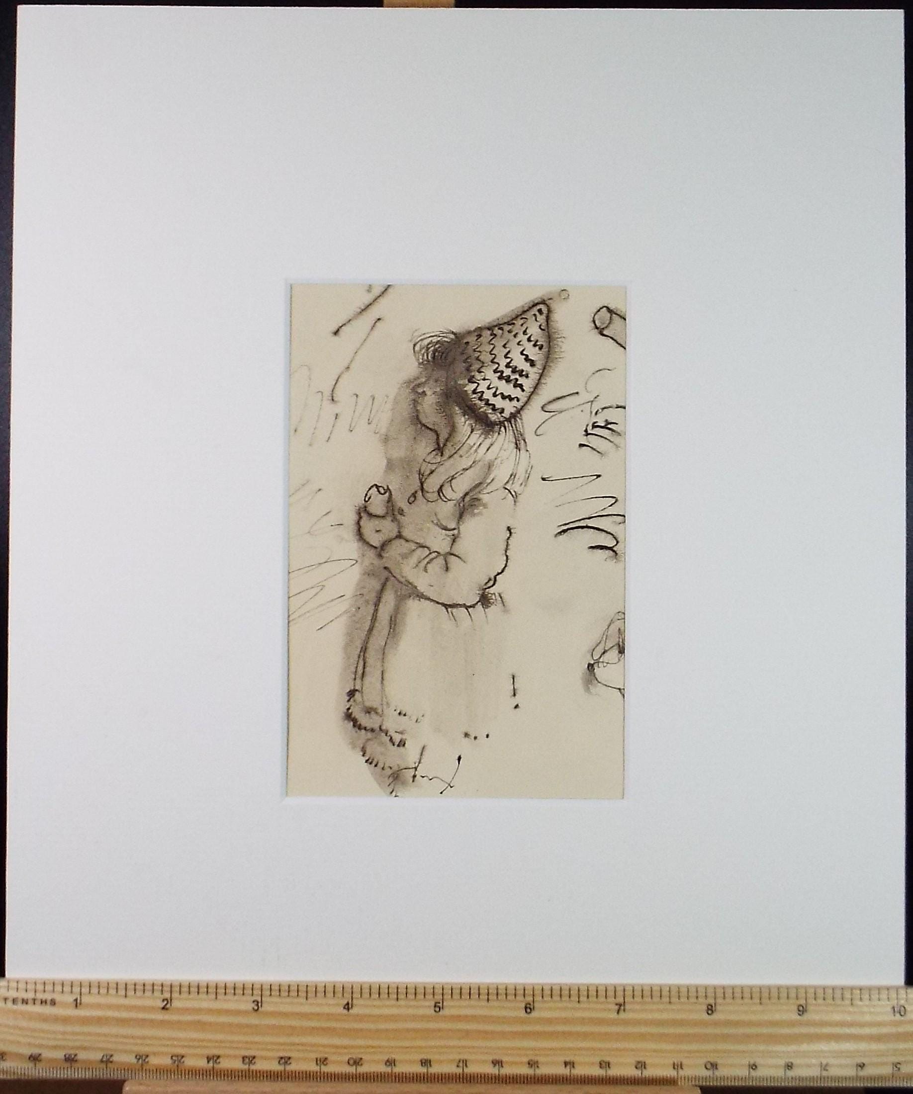 Original Watercolour, 'Standing figure', 1950's, William D Clyne (1922-1981)