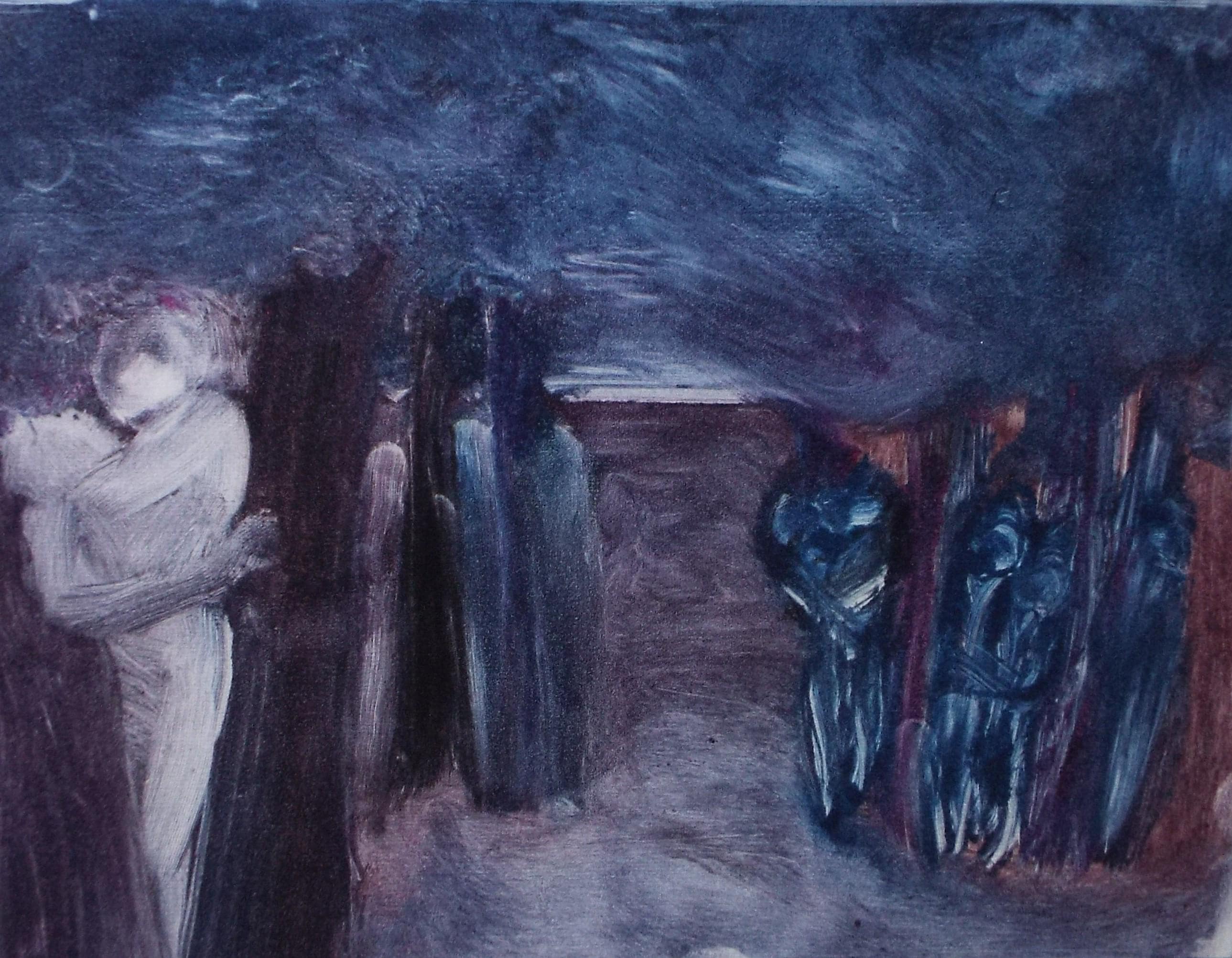 Monotype etching 'The Heath', Diz Harford, signed and dated 1993