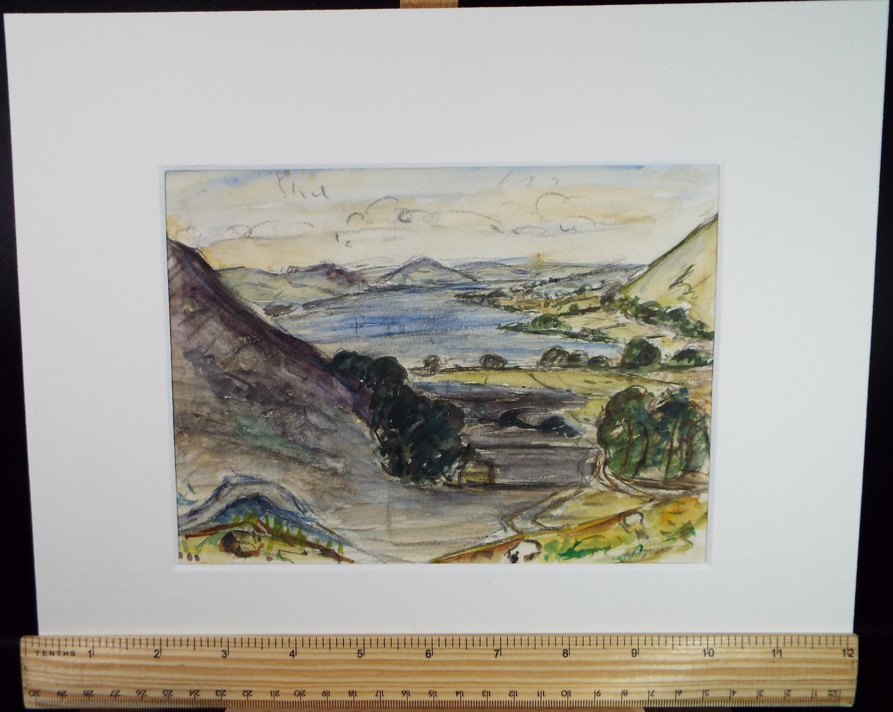 Original watercolour and pencil ,'Lakeland Landscape', Circa 1970's, Geoffrey Burrows (1934-2023)