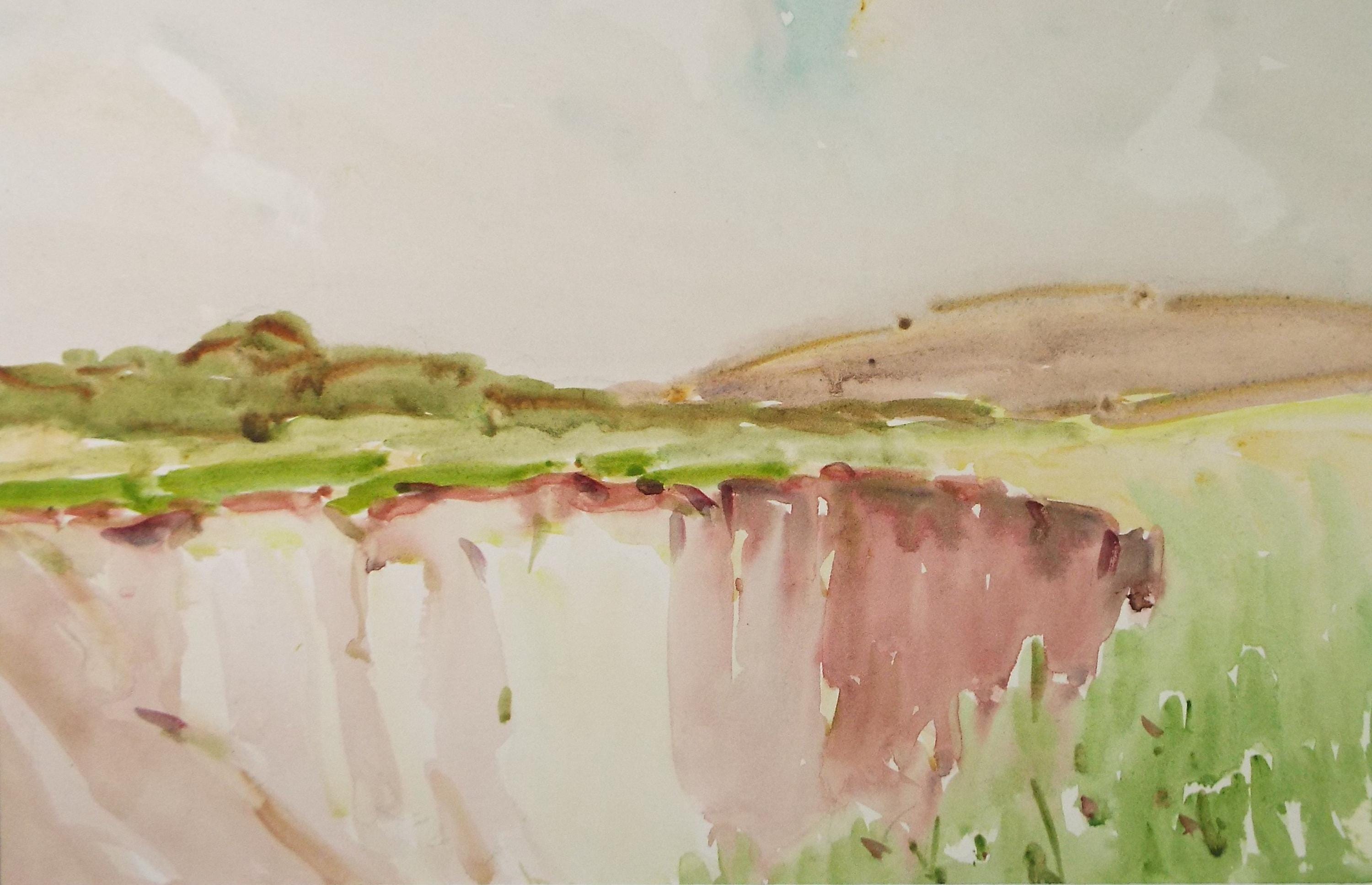Original Watercolour, 'Cornish Landscape View', Circa 1950's , George Manning-Sanders (1881-1953)