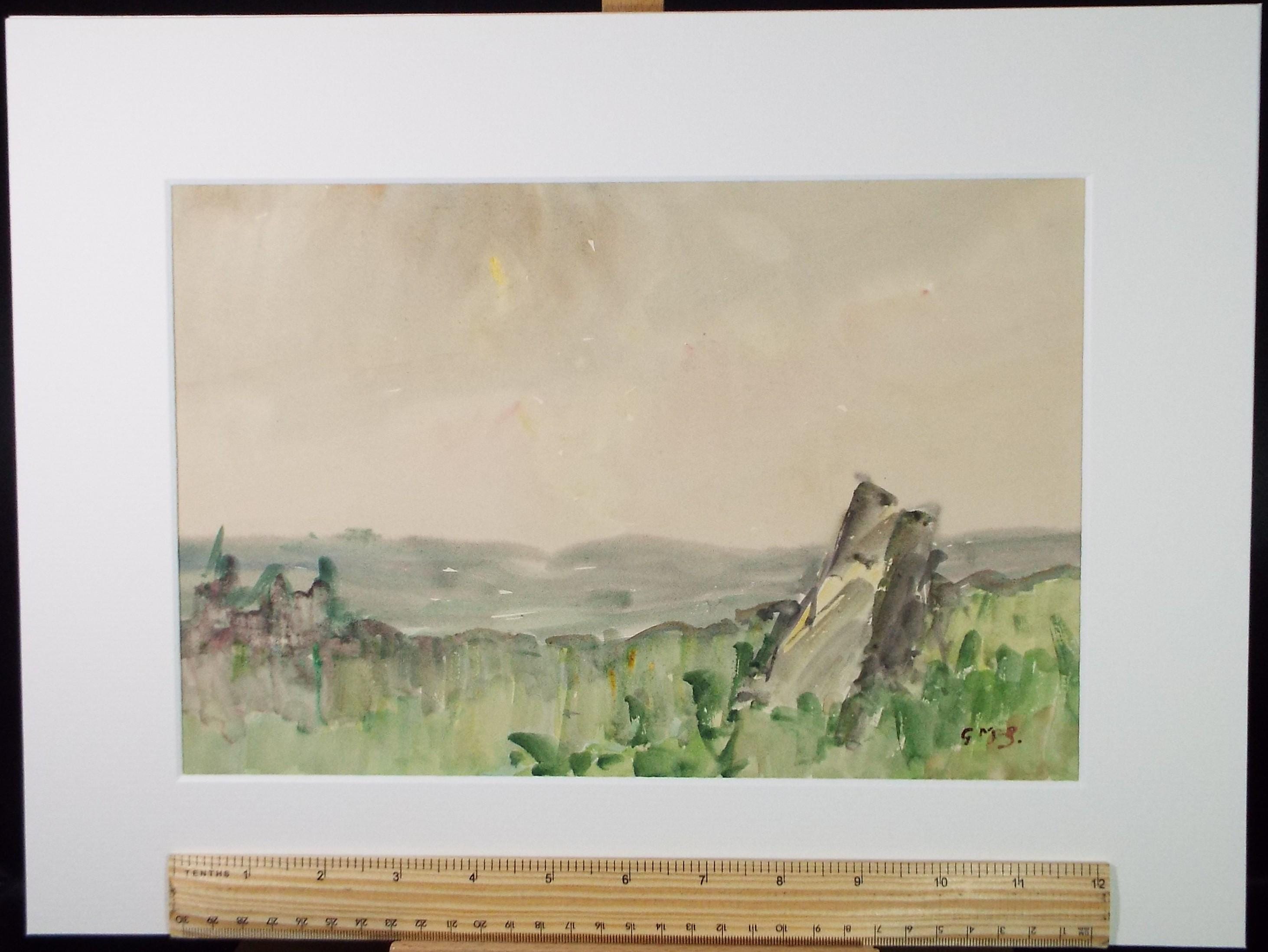 Original Watercolour, 'Cornish Landscape View', Circa 1950's , George Manning-Sanders (1881-1953)