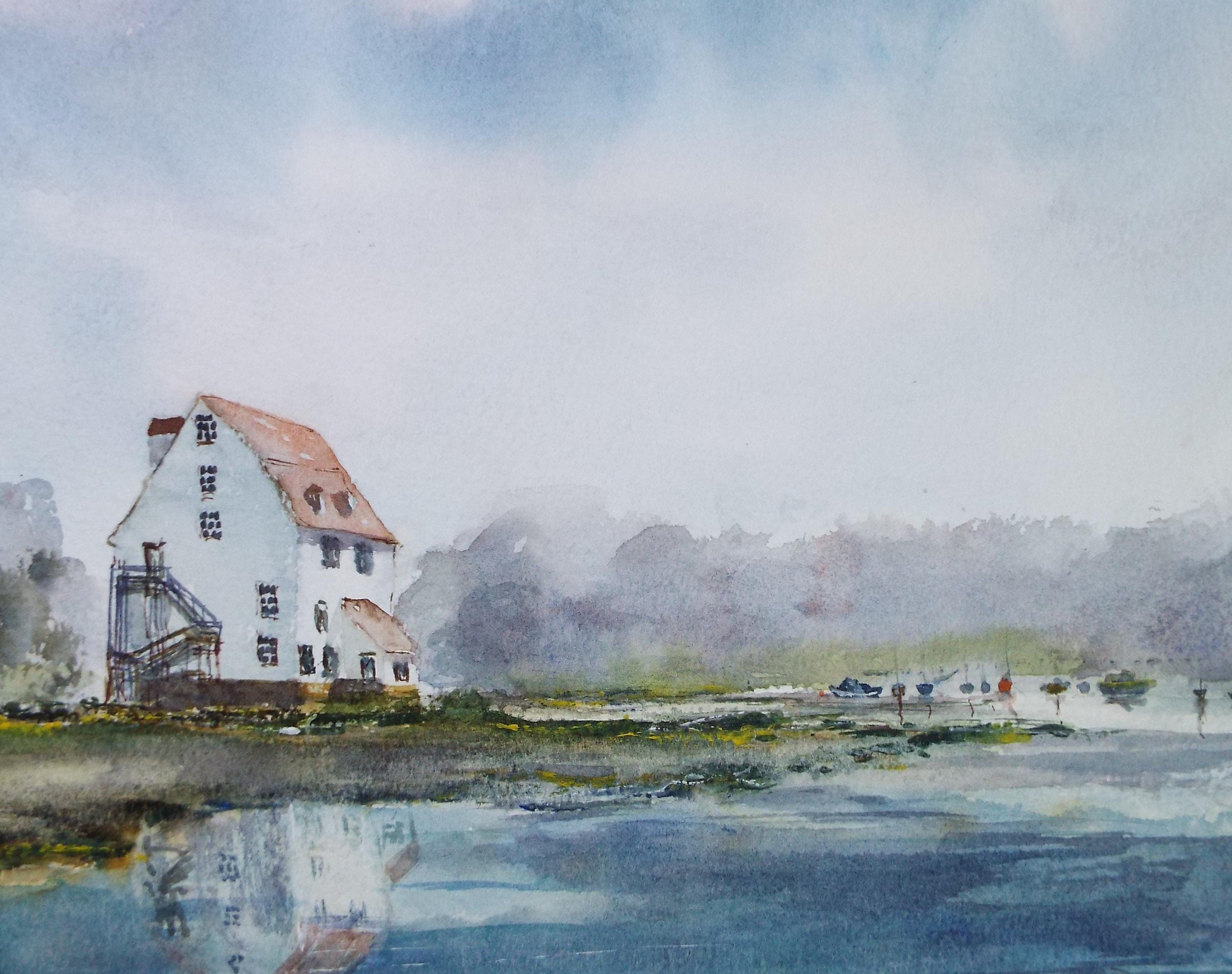 Original Watercolour, 'River Mooring', Peter Grimer, circa 2000