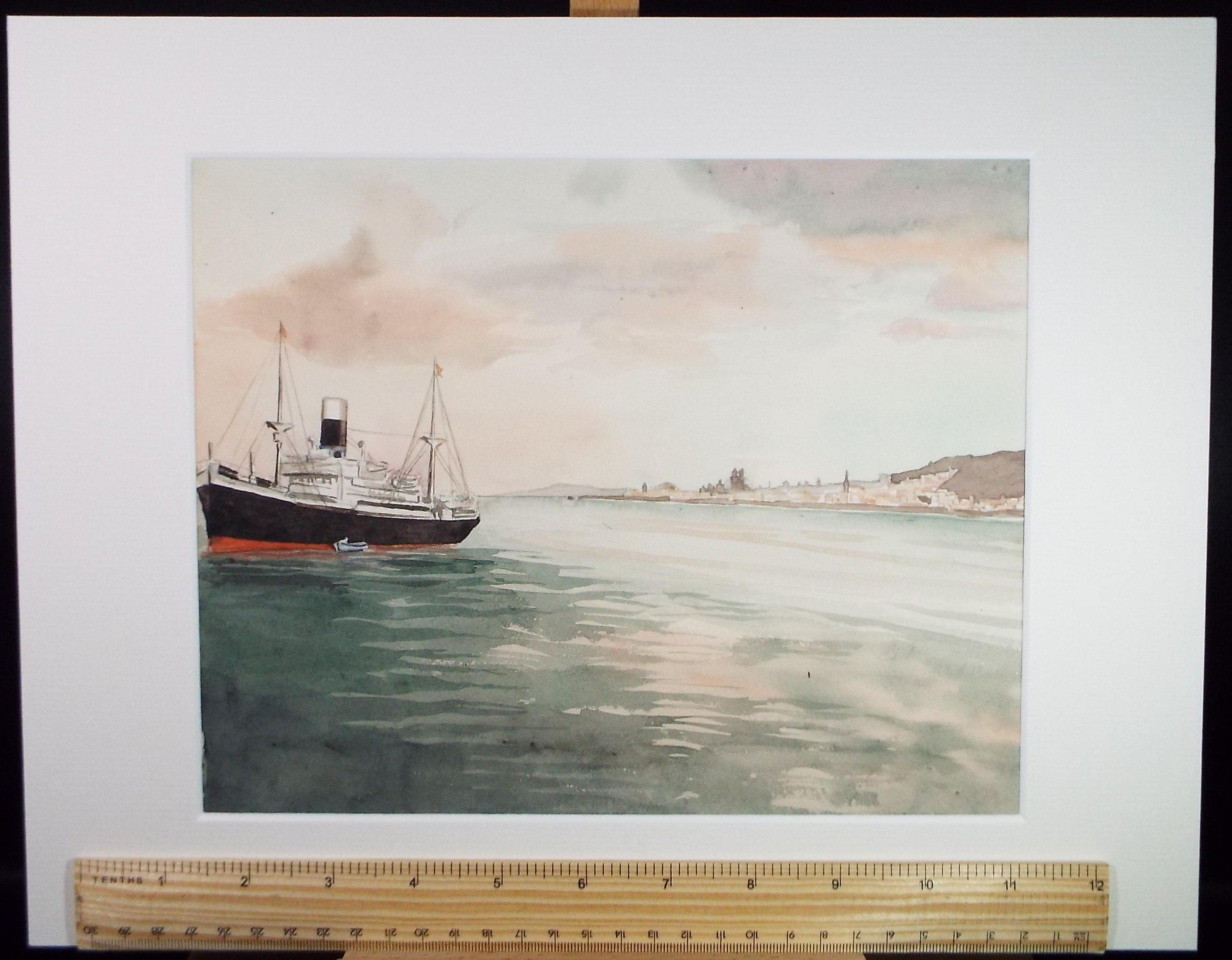 Original Watercolour, 'African Port', Circa 1950's, Ivy T. Attwell (1895-1985)