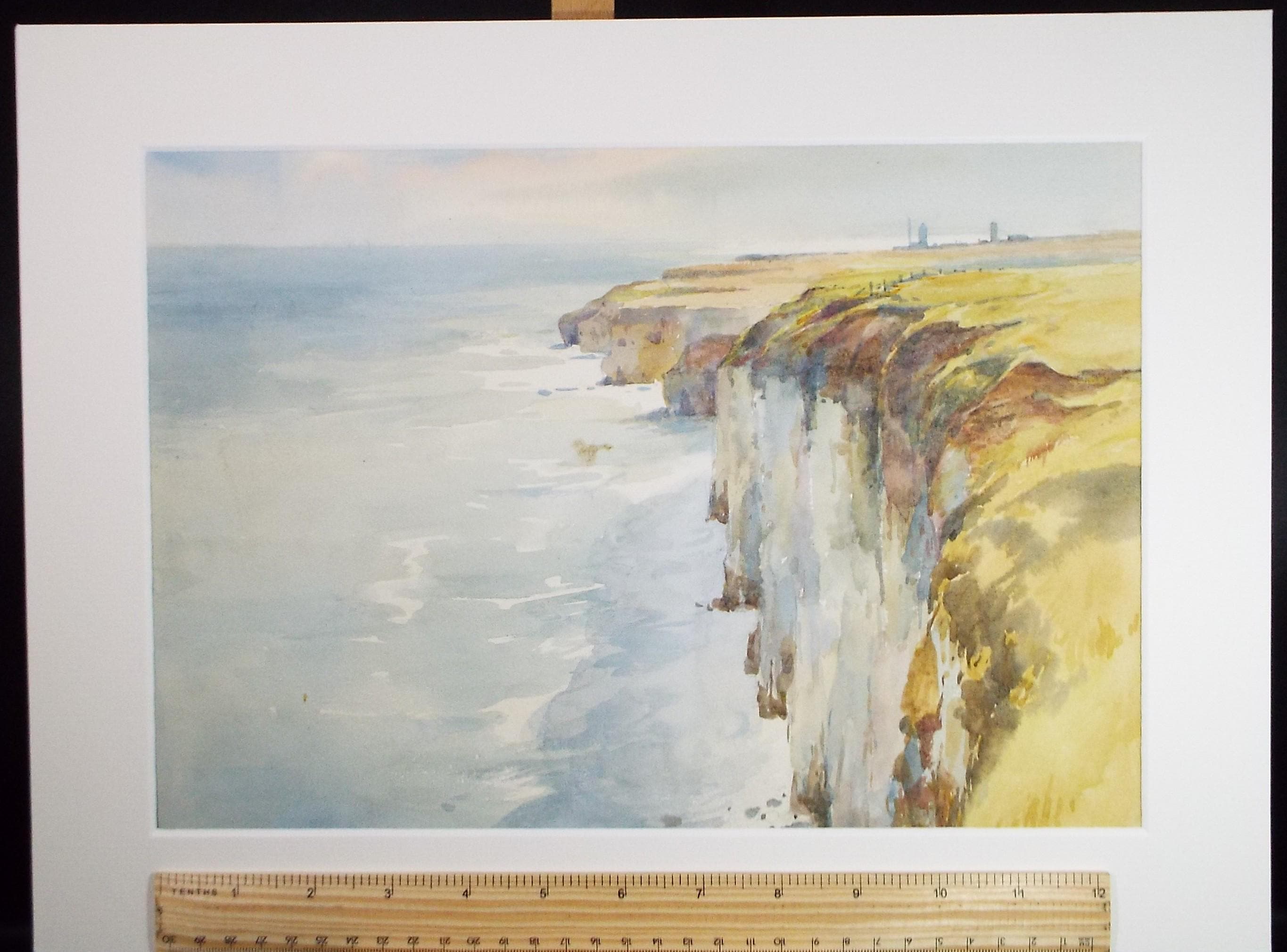 Original Watercolour, 'Coastal Cliffs', Charles Edward Wanless (c1875-1938), circa 1920's