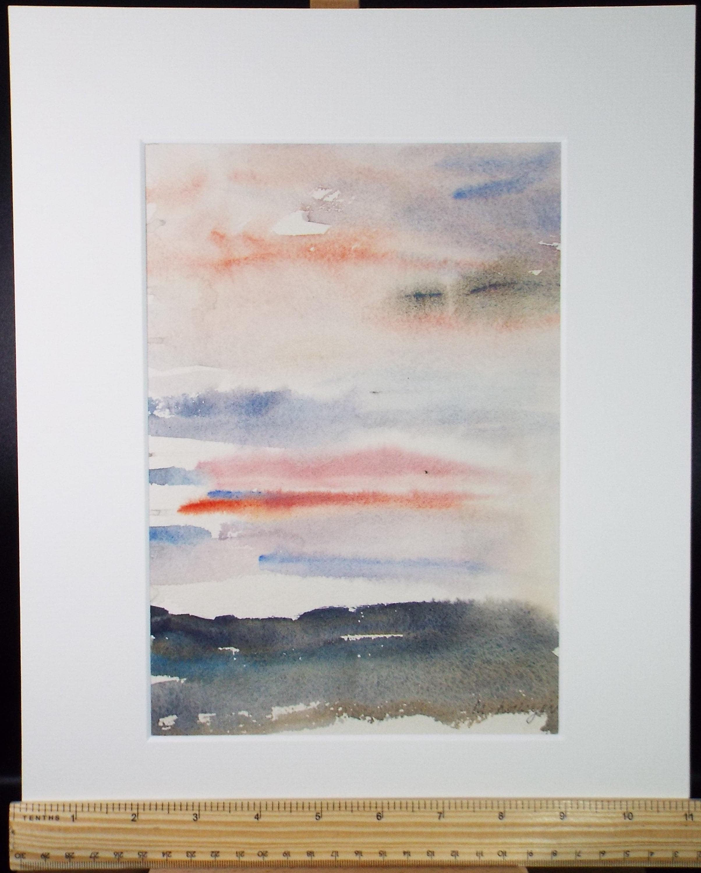 Original Watercolour on Paper, 'Sunset over a Landscape', circa 1970's, Mildred Lockyer