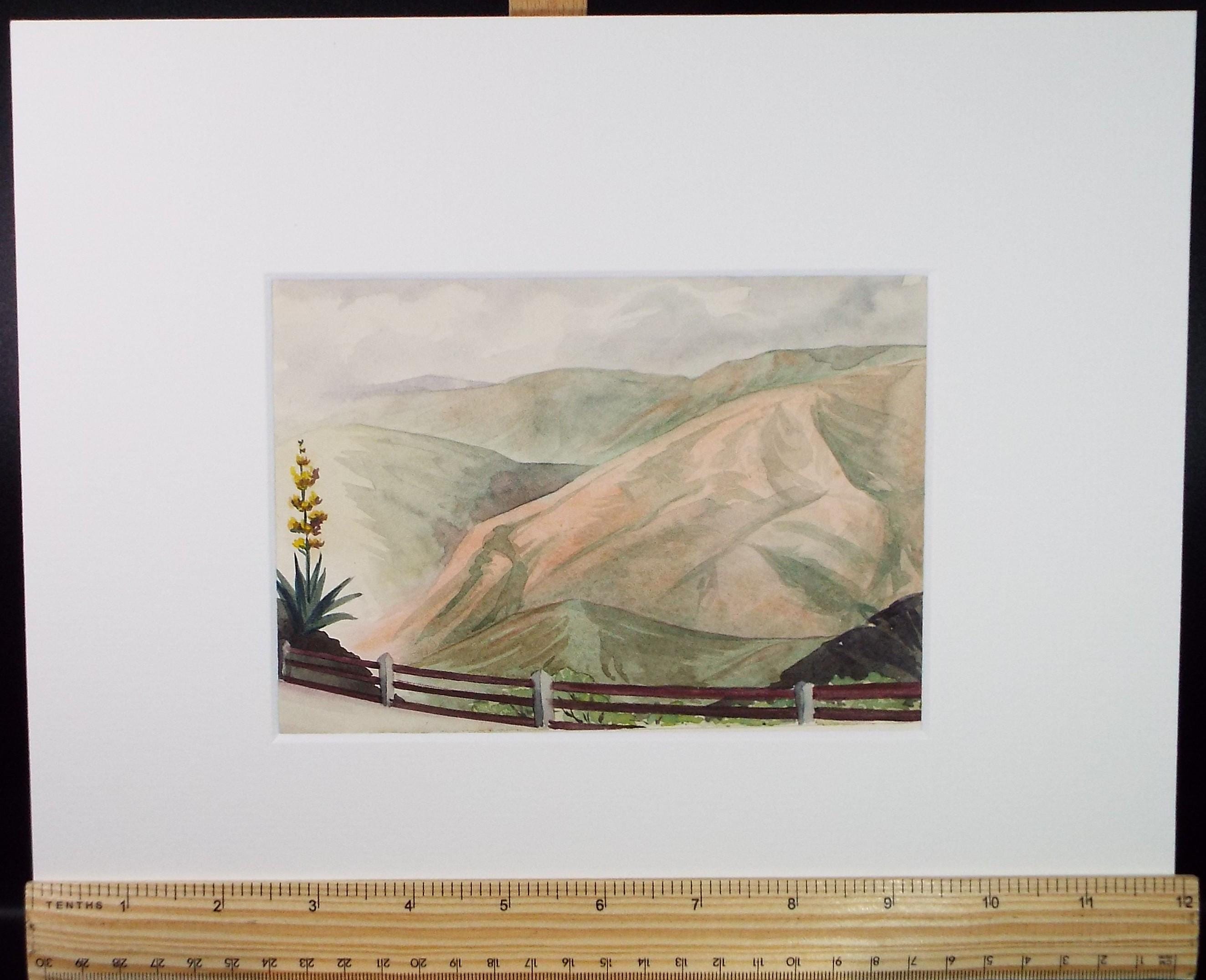 Original Watercolour, 'Mountainous Landscape', Circa 1950's, Ivy T. Attwell (1895-1985)