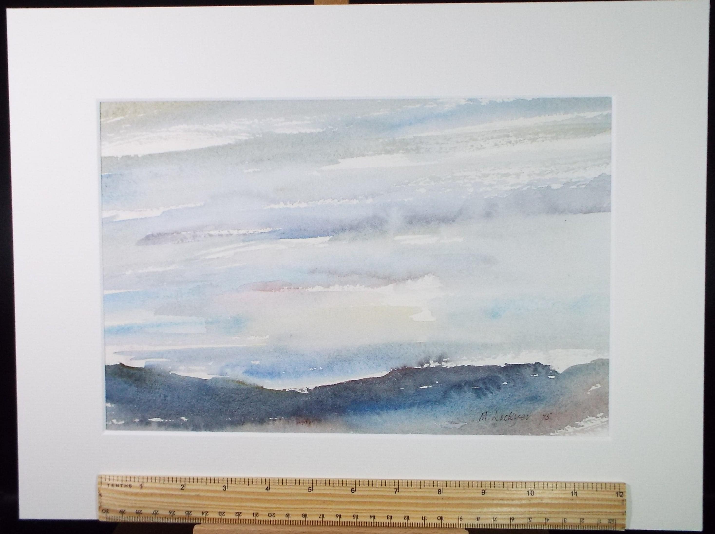 Original Watercolour on Paper, 'Overcast Skies', Circa 1970's, Mildred Lockyer