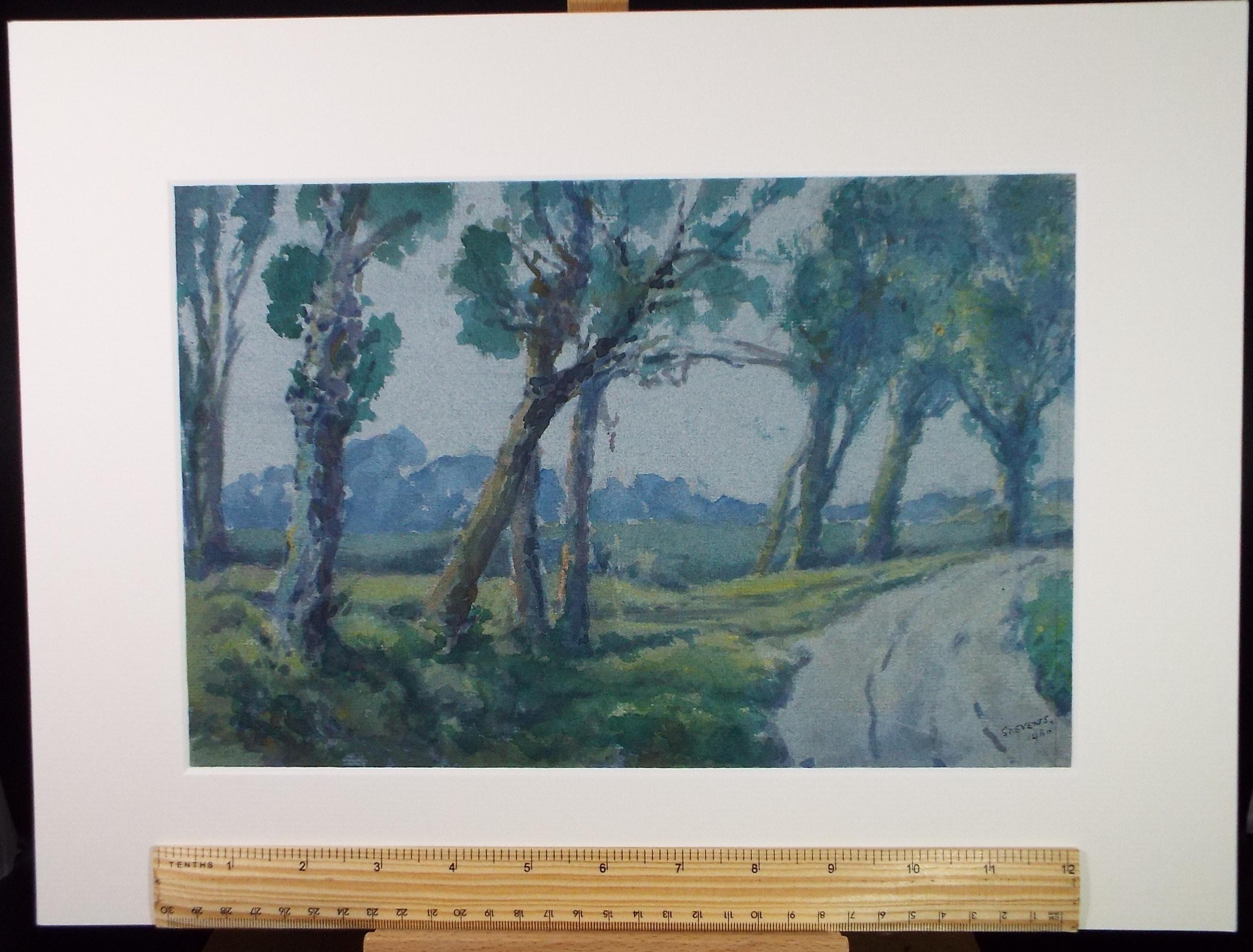 Original Watercolour, 'Road Junction', Henry Potter Stevens (1875-1965) Dated 1960