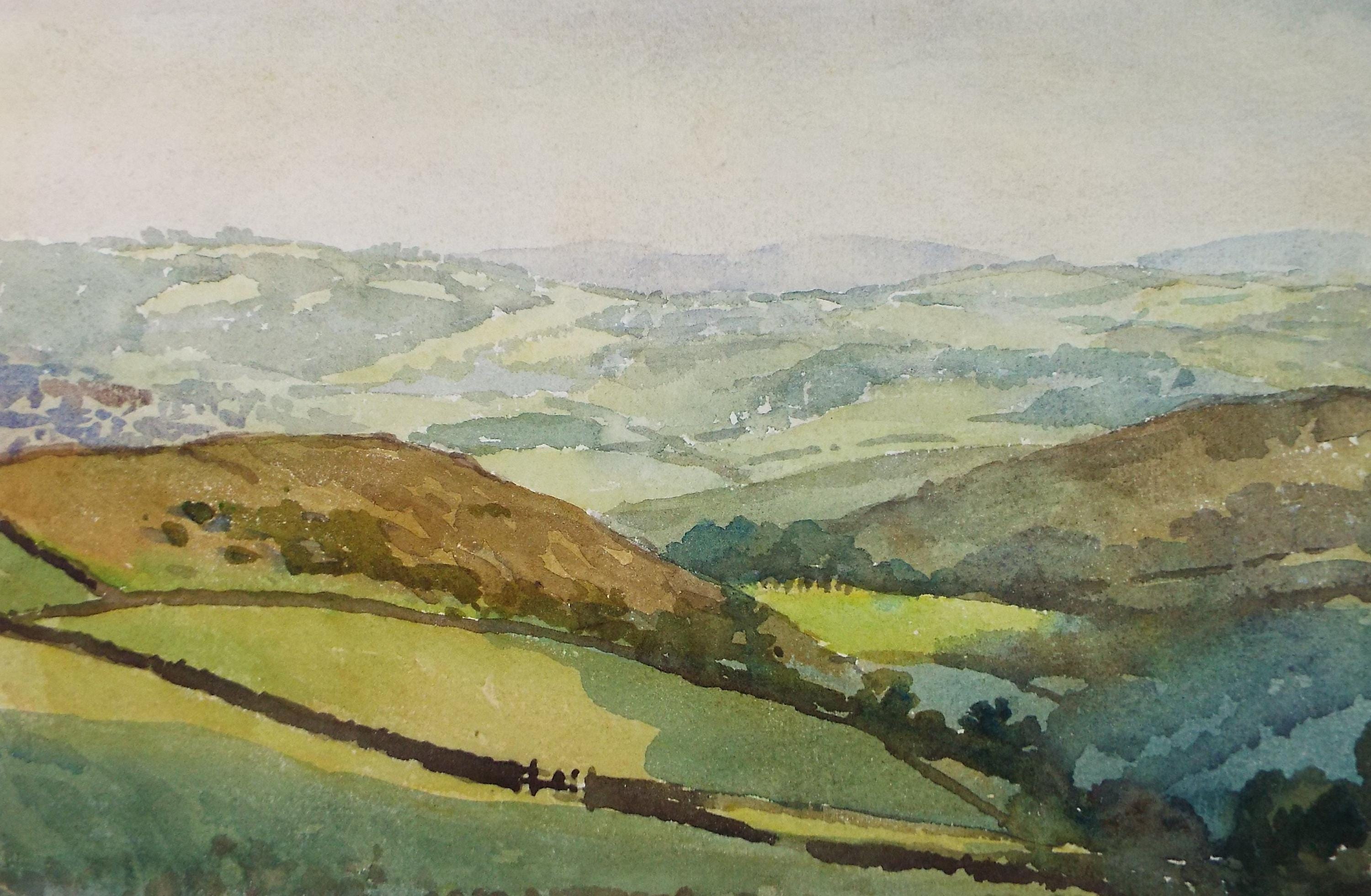 Original Watercolour 'Green Landscape', Circa 1940's, Richard A Siddall