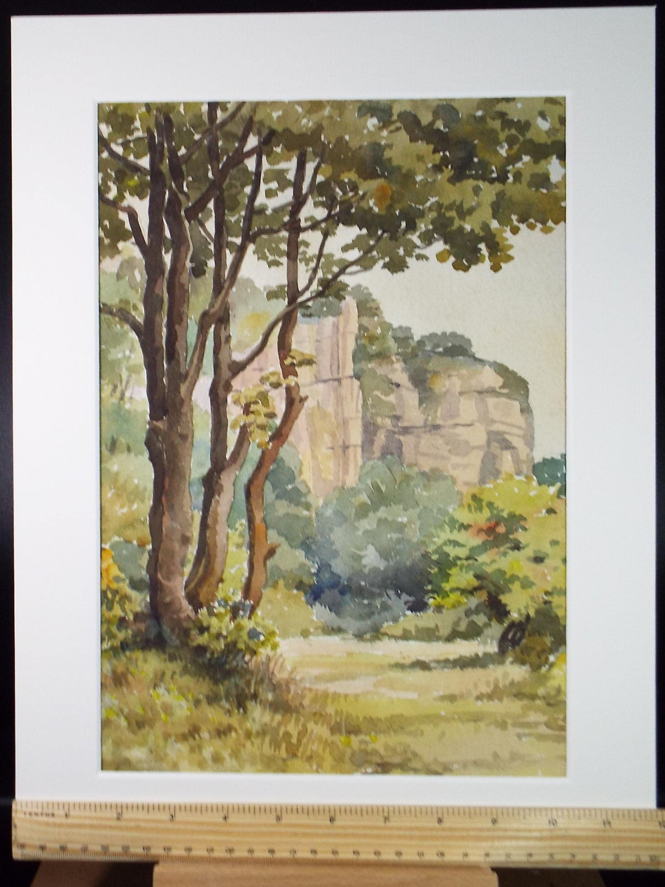 Original Watercolour, 'Sandstone Cliffs', Richard A Siddal, Circa 1950's