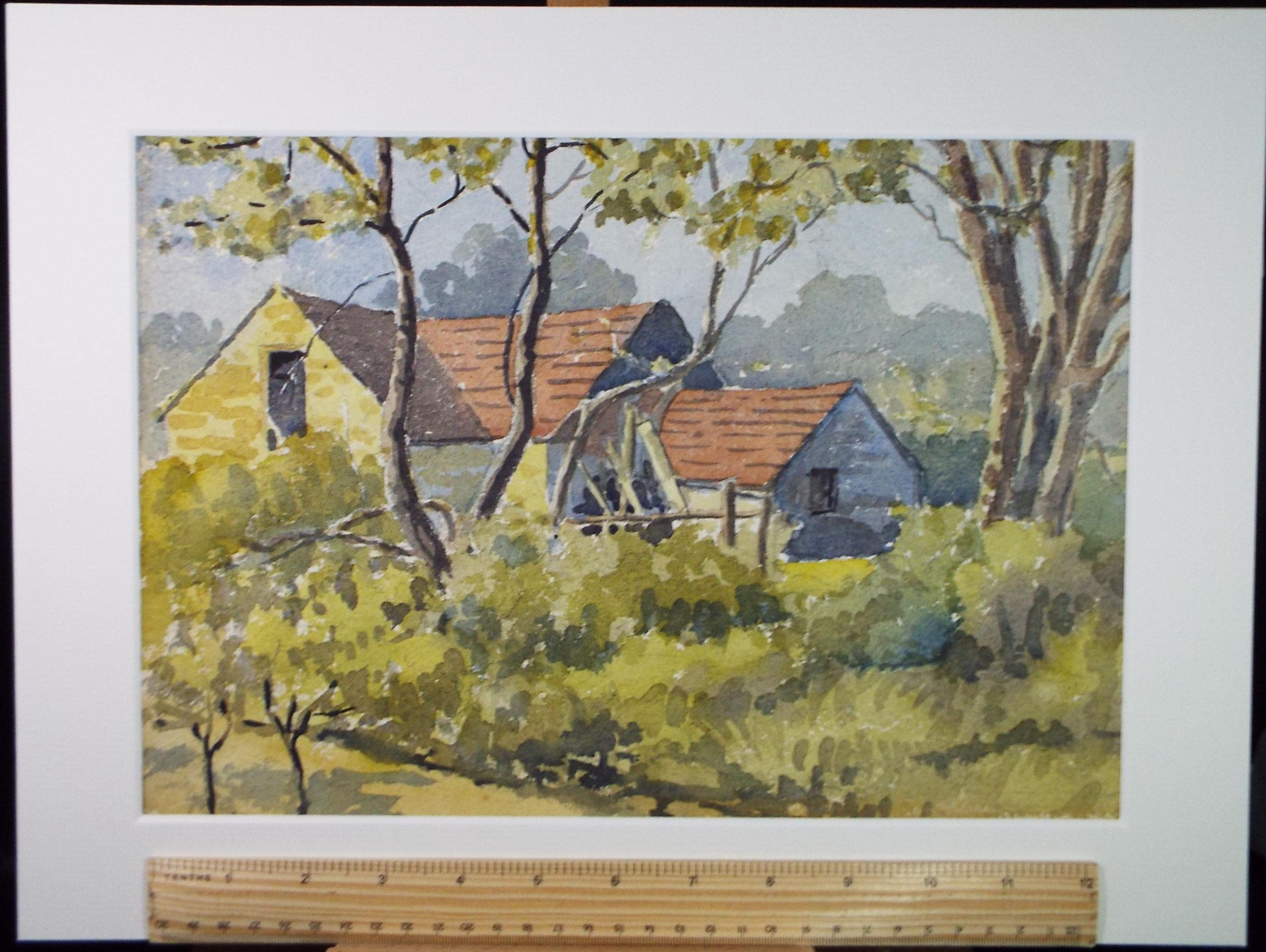 Original Watercolour, 'Barn', Richard A Siddal, circa 1950's