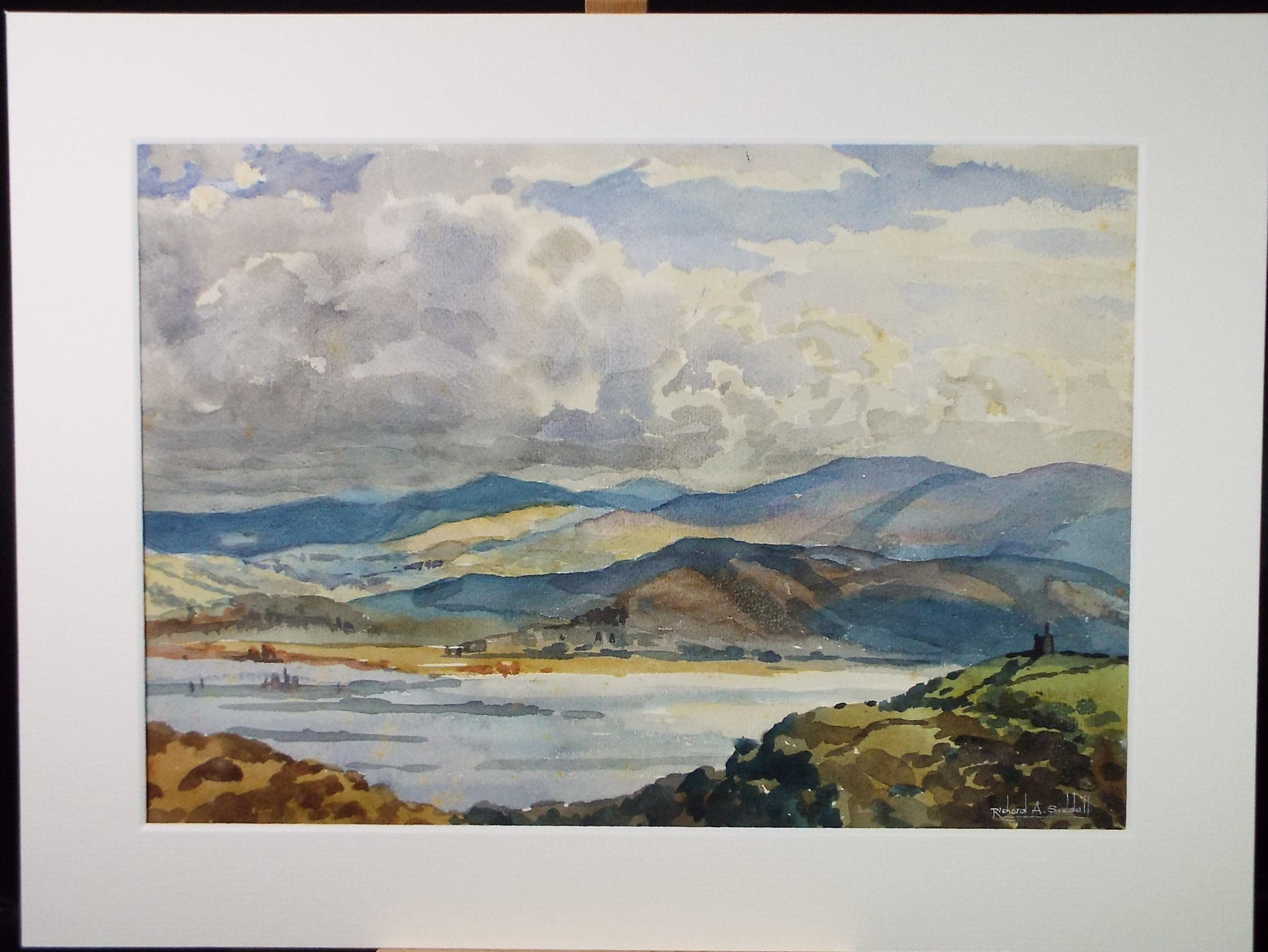 Original Watercolour, 'River Estuary', Richard A Siddal, circa 1950's
