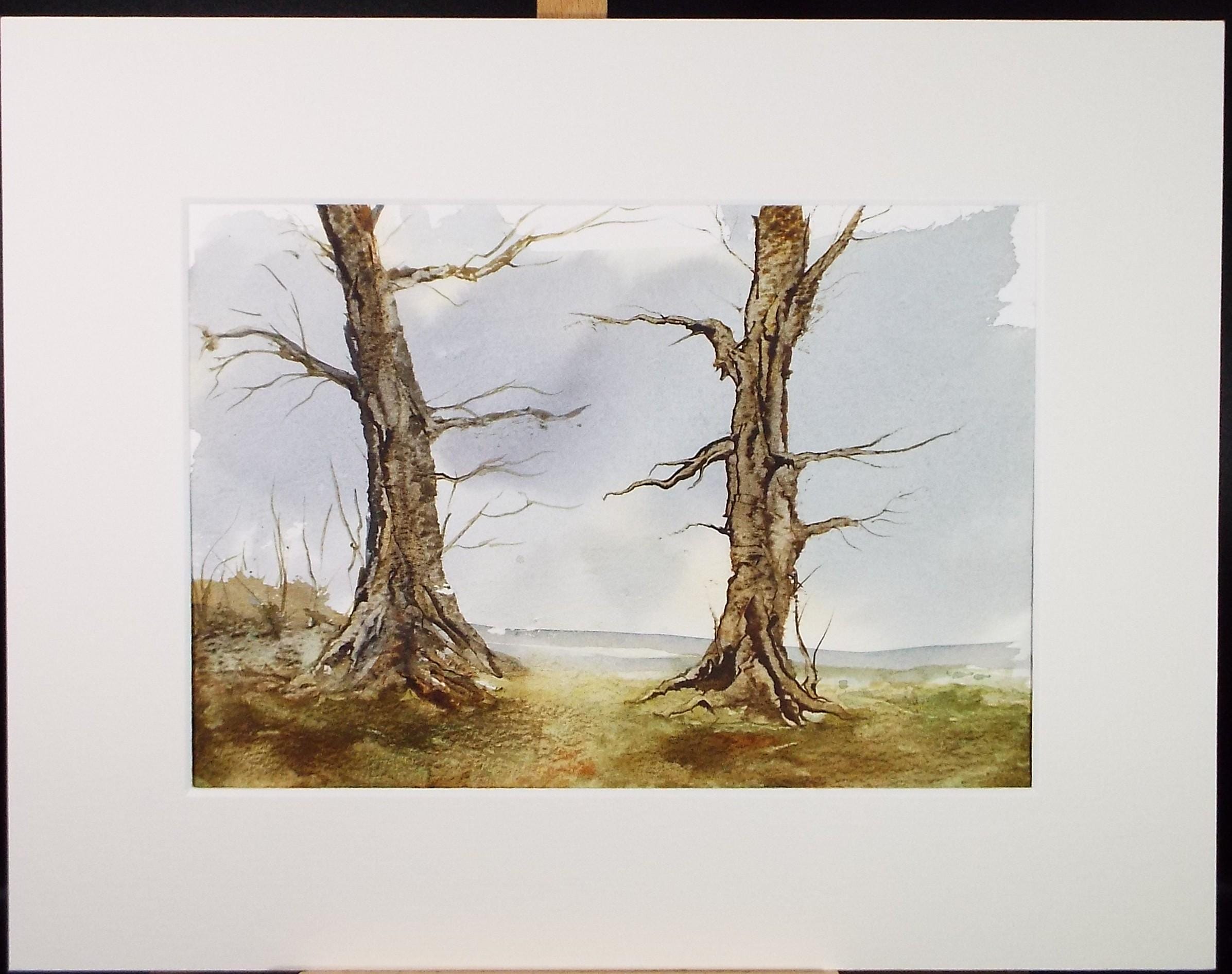 Original Watercolour, 'A Study of Trees', Peter Grimer, Circa 1990's