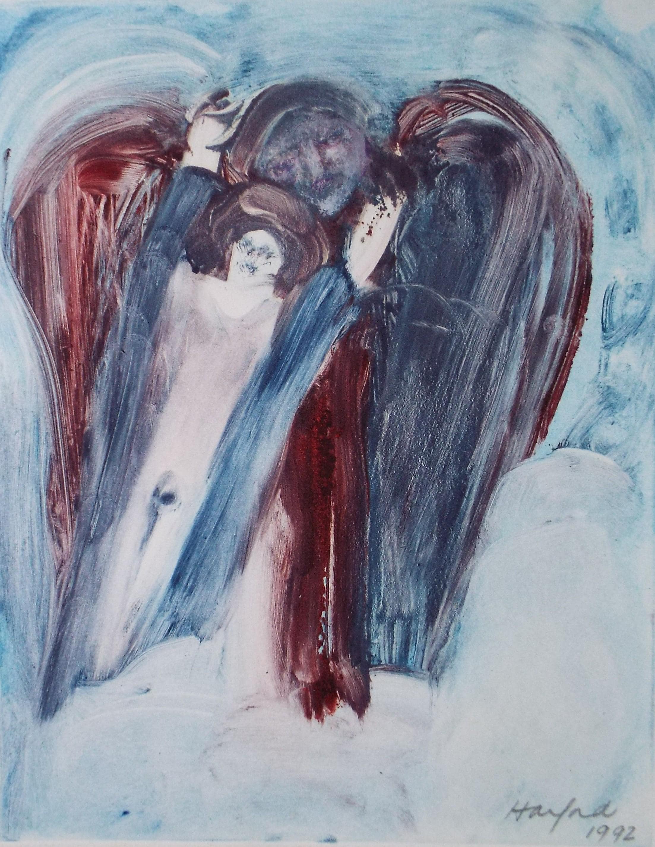 Monotype etching 'Coming Home', Diz Harford, Dated 1992