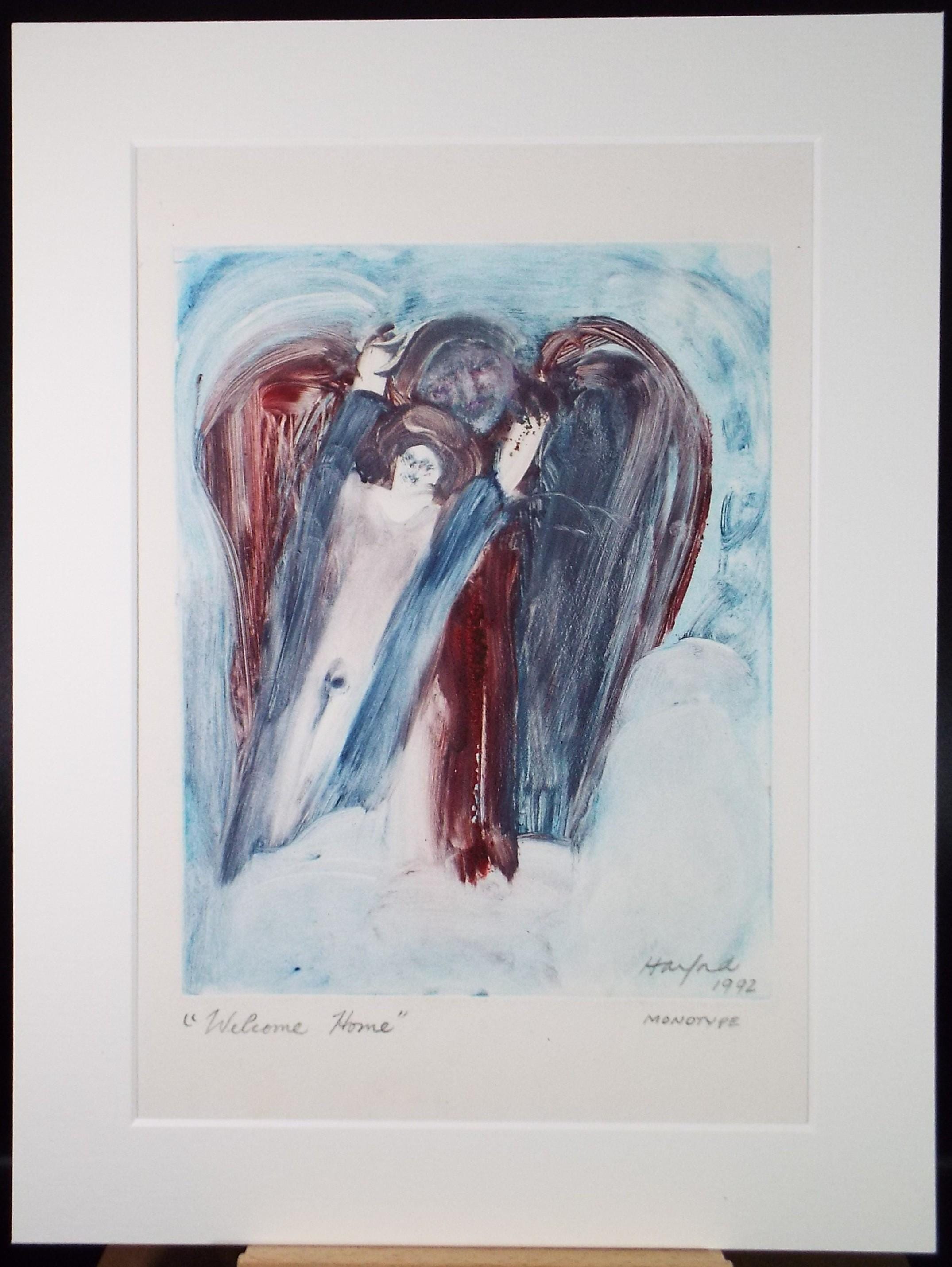 Monotype etching 'Coming Home', Diz Harford, Dated 1992