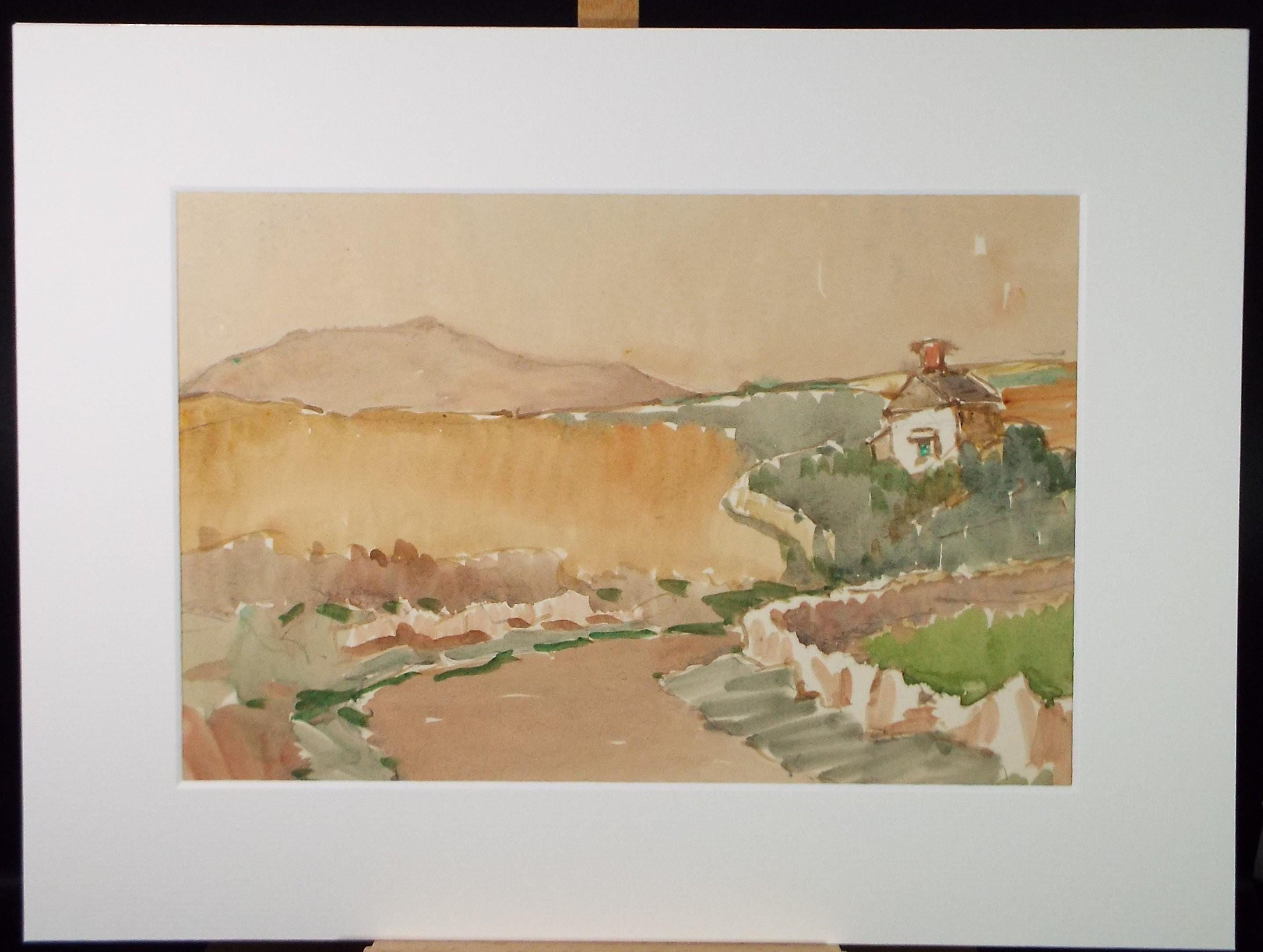 Original Watercolour, 'Cornish Landscape View', Circa 1950's , George Manning-Sanders (1881-1953)