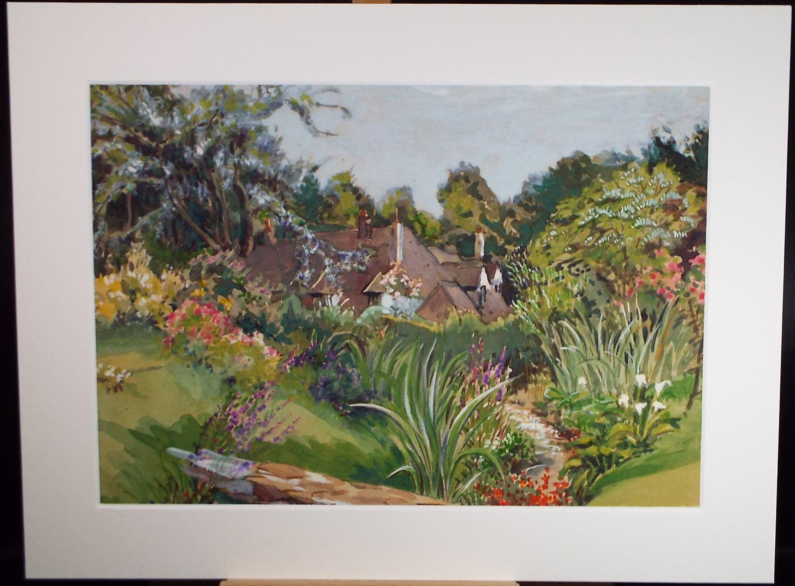 Original Watercolour, 'Garden at Shorton Farm', Circa 1950's, Ivy T. Attwell (1895-1985)