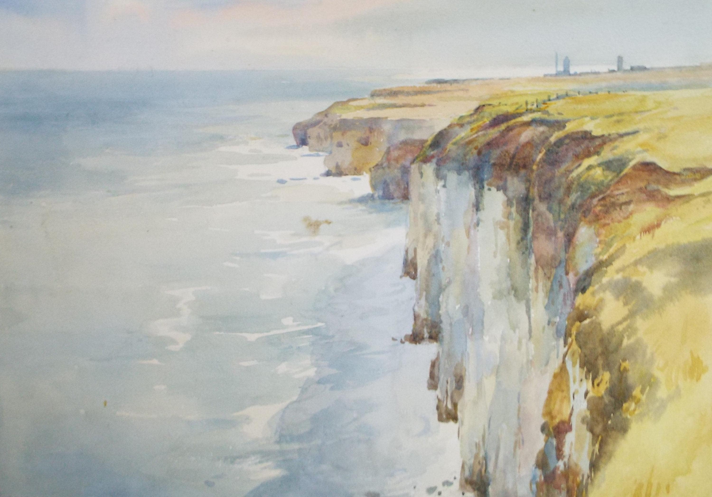 Original Watercolour, 'Coastal Cliffs', Charles Edward Wanless (c1875-1938), circa 1920's