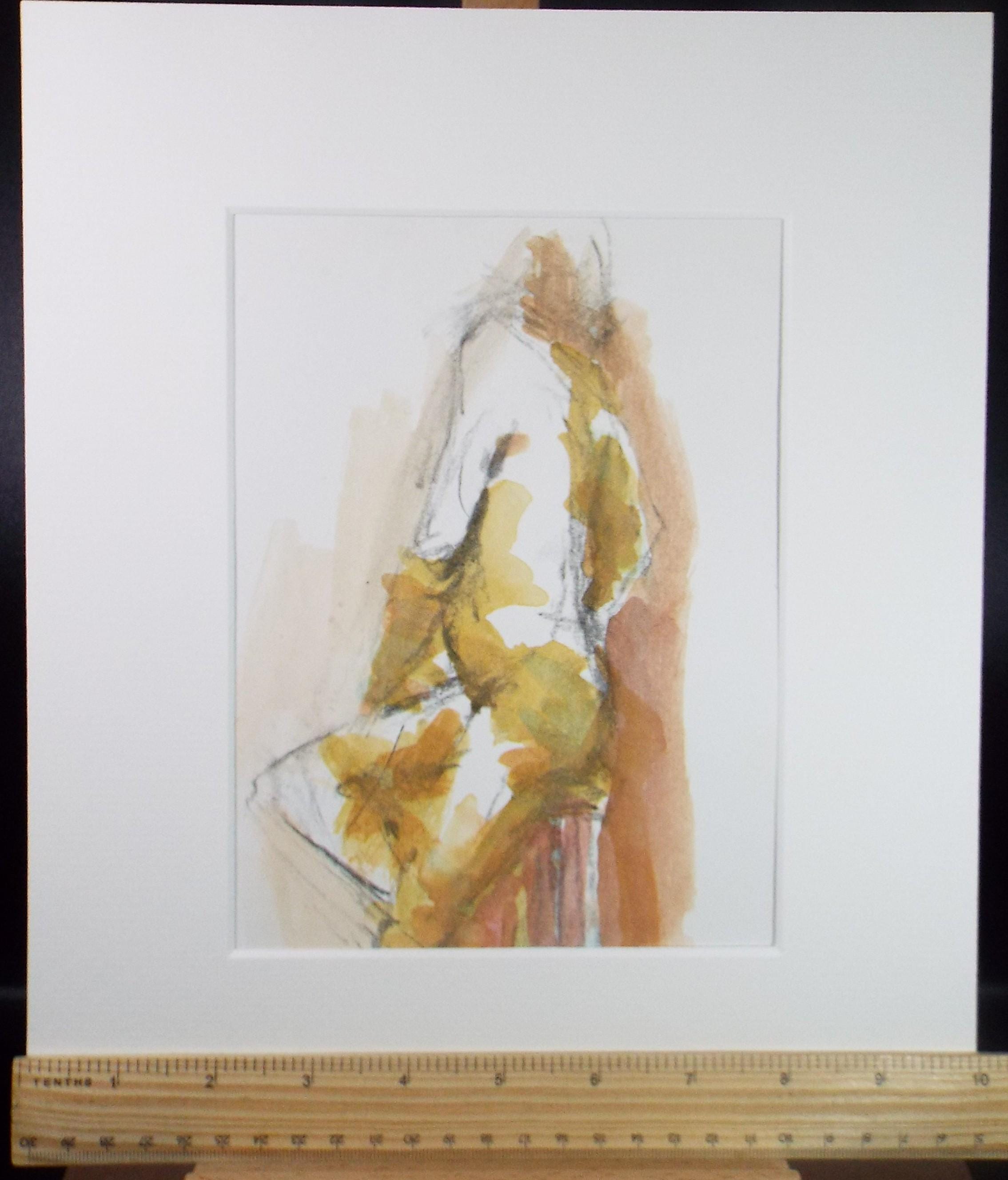 Original Watercolour & gouache, 'Nude figure from rear', Graham Benton RBSA (1934-2022), Circa 2004