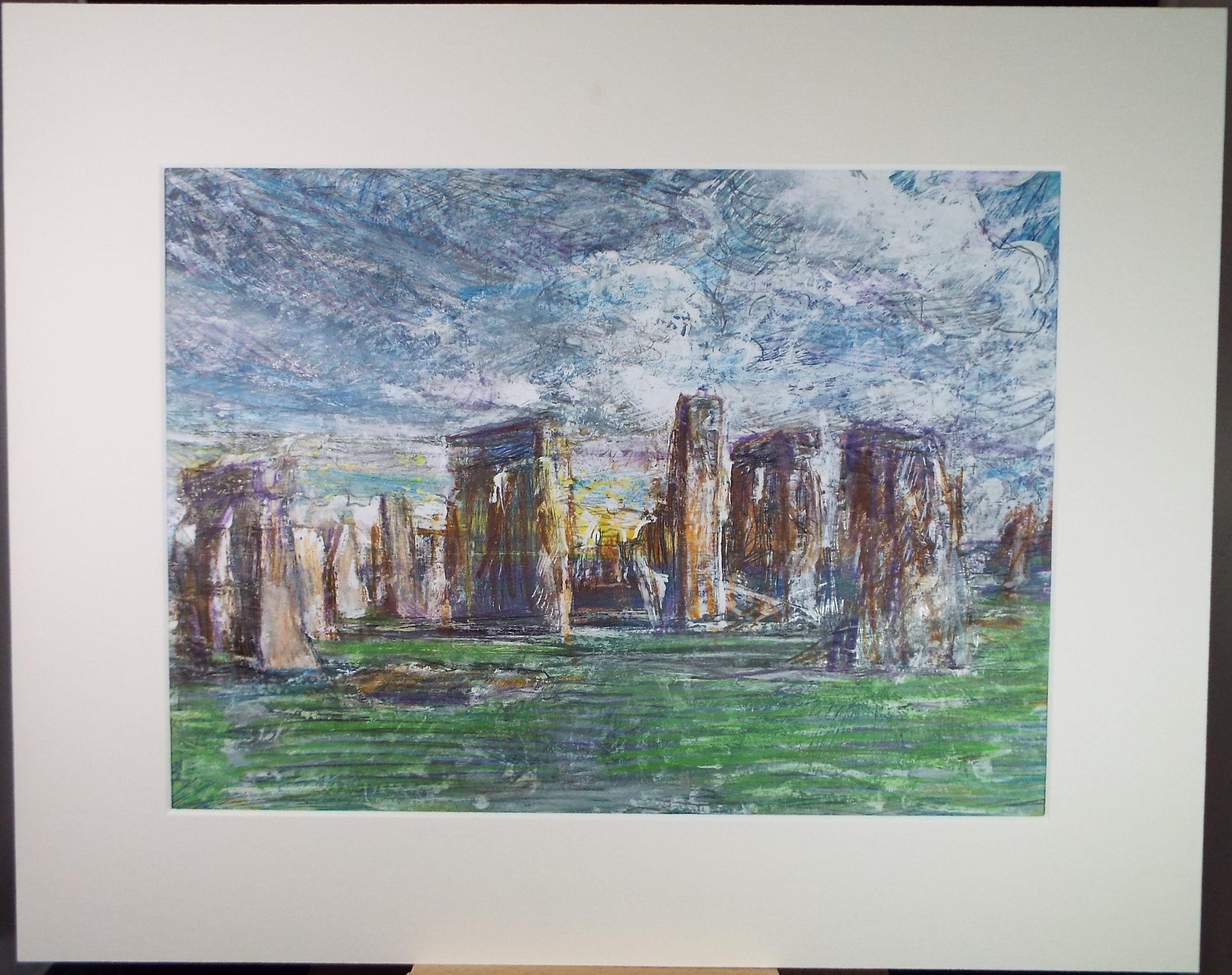 Original Mixed Media, 'Stone Henge', John Gilbey Bowles (1929-2011), Circa 1990's